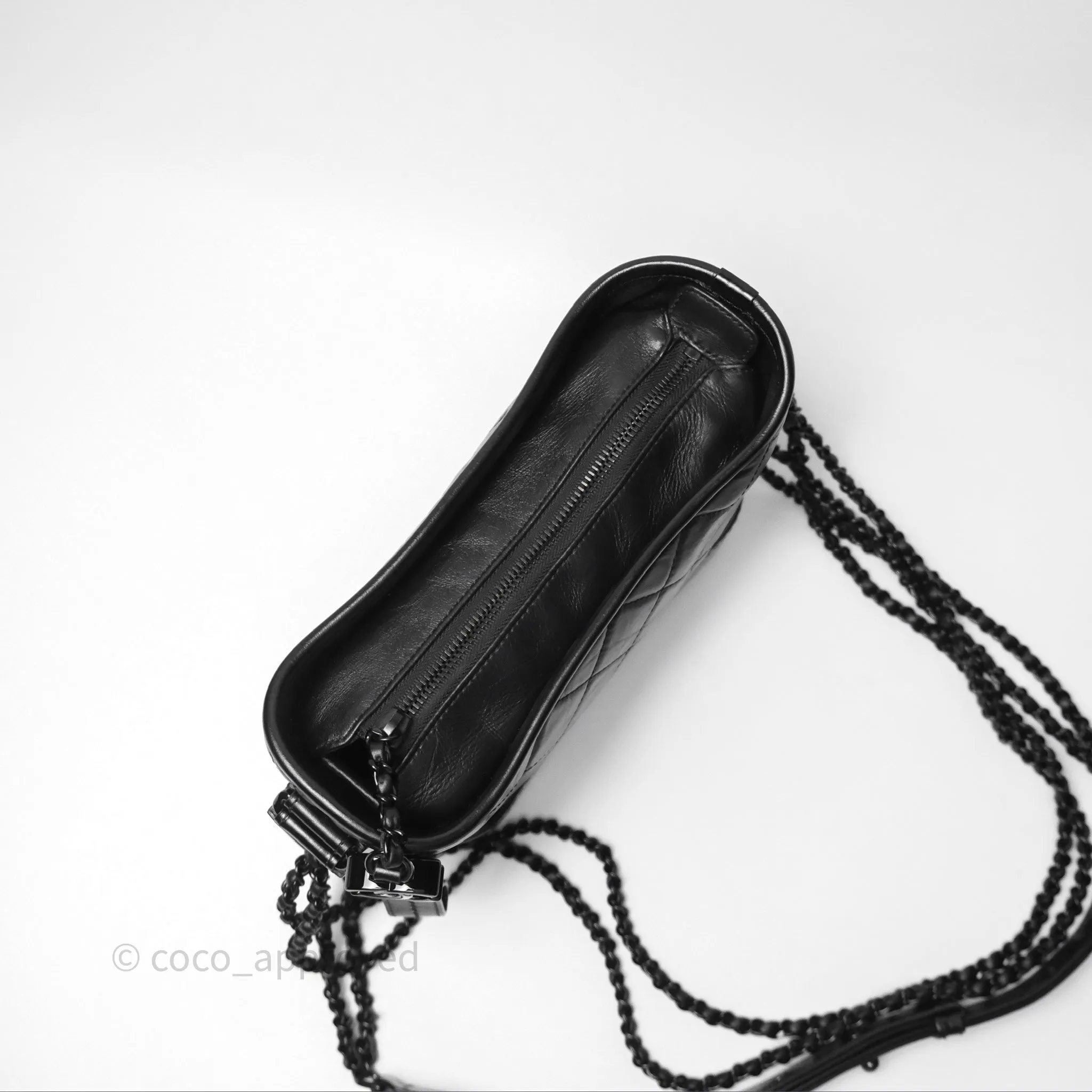 Chanel Small Gabrielle Hobo Quilted So Black Aged Calfskin