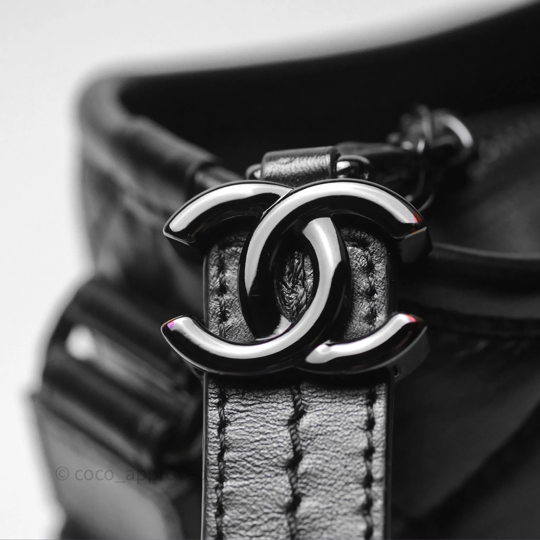 Chanel Small Gabrielle Hobo Quilted So Black Aged Calfskin
