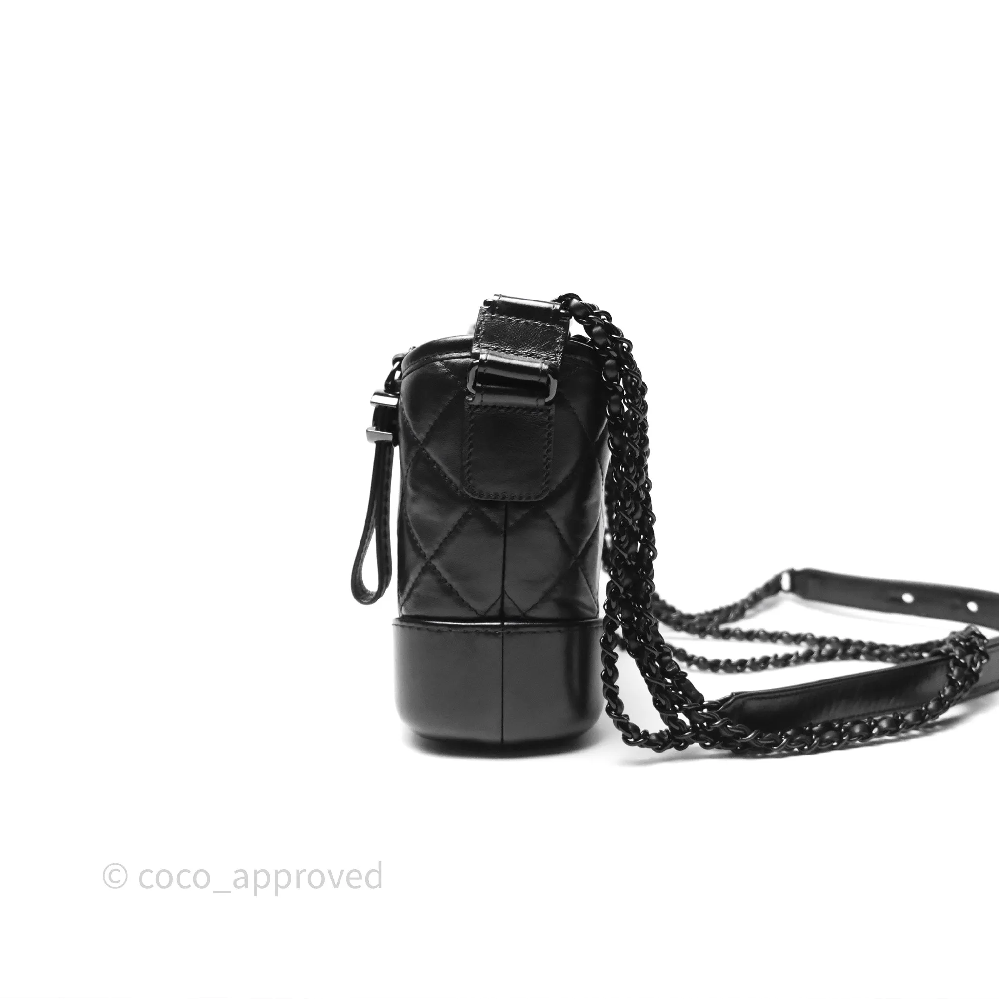 Chanel Small Gabrielle Hobo Quilted So Black Aged Calfskin