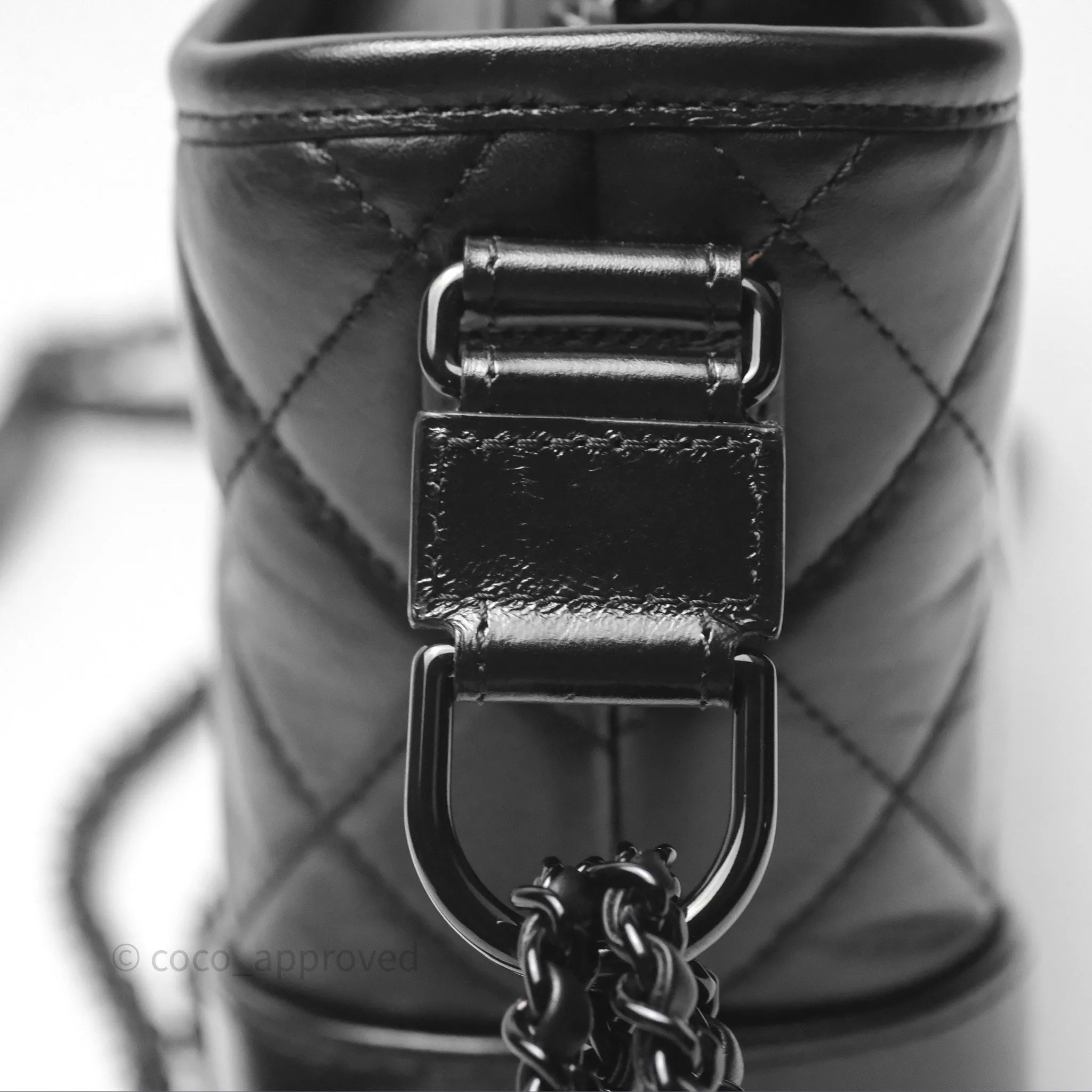 Chanel Small Gabrielle Hobo Quilted So Black Aged Calfskin