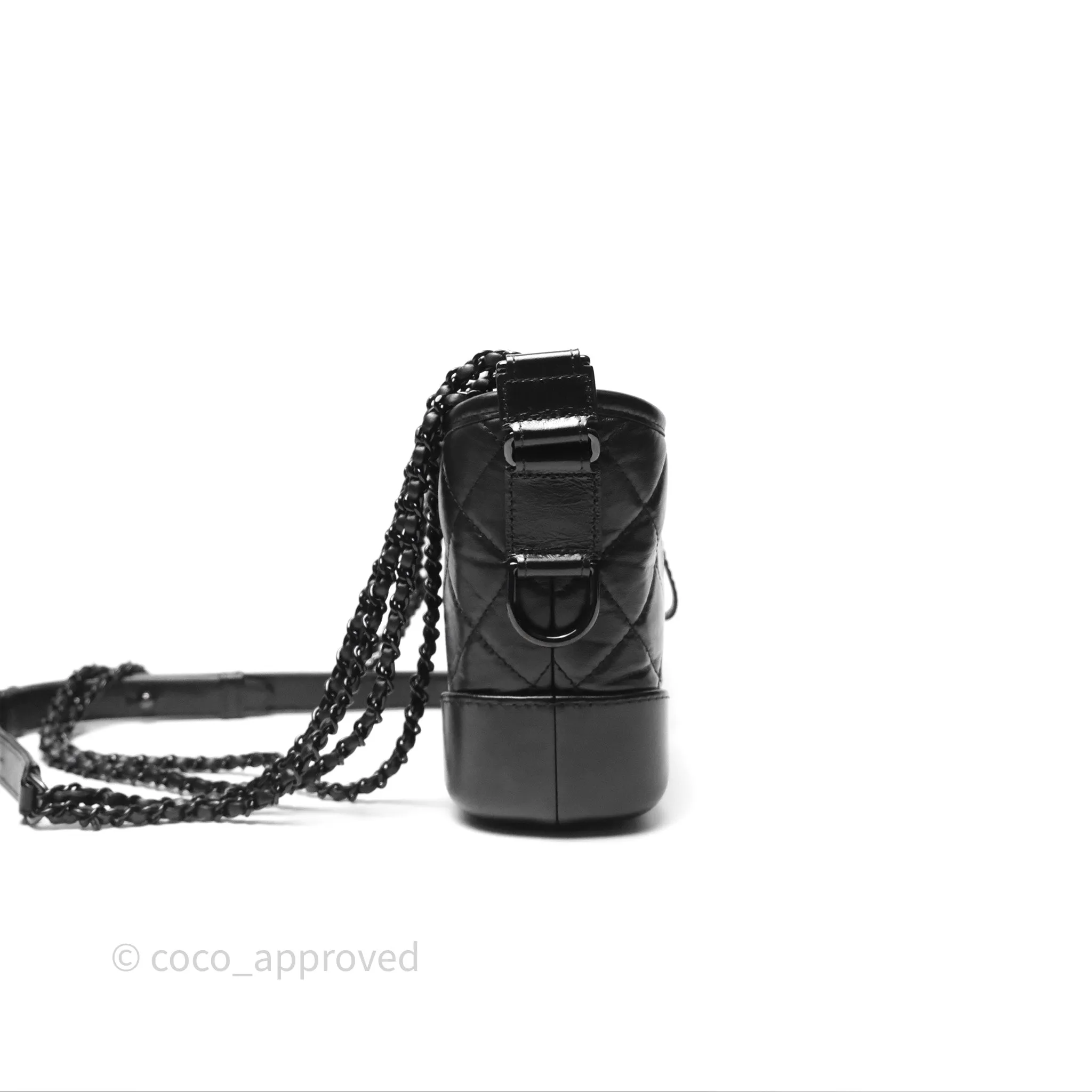 Chanel Small Gabrielle Hobo Quilted So Black Aged Calfskin