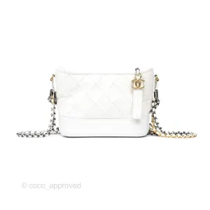Chanel Small Gabrielle Hobo Quilted White Aged Calfskin