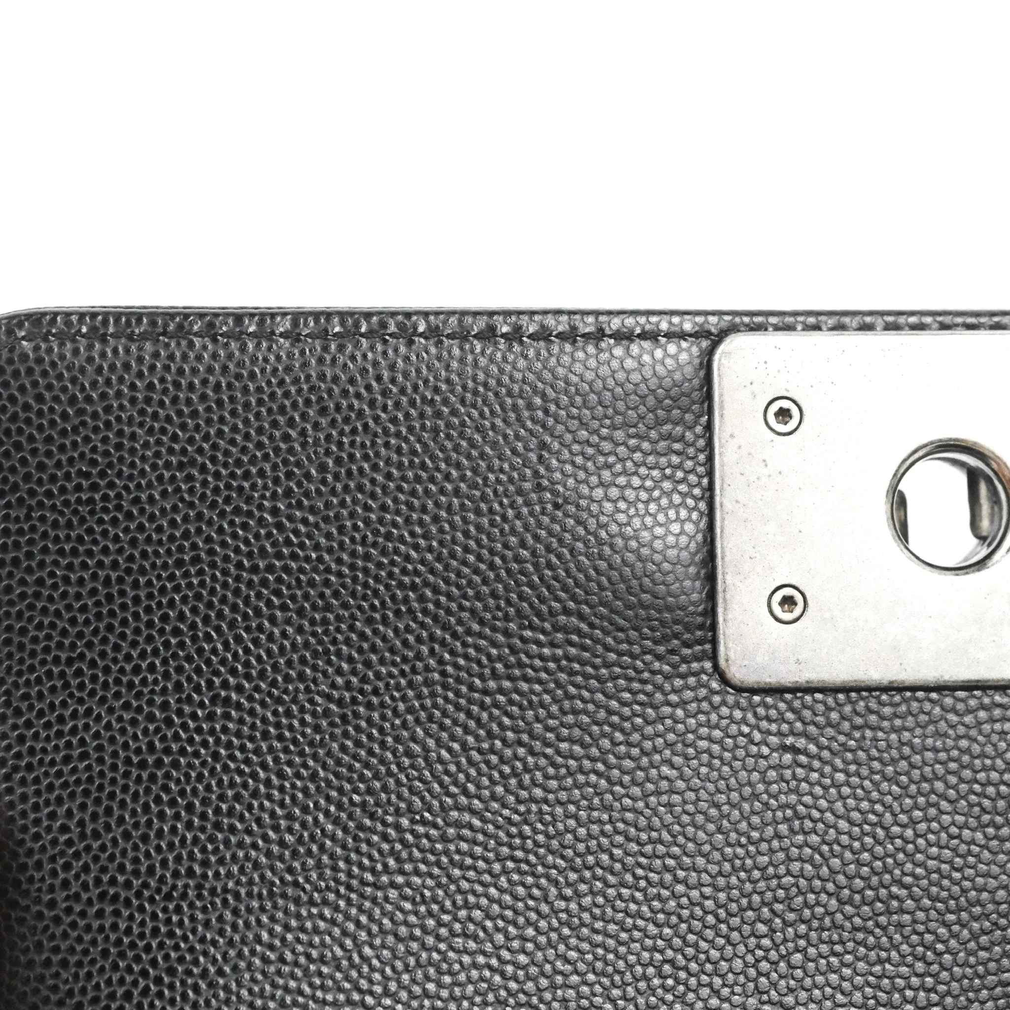 Chanel Small Quilted Boy Bag Black Caviar Ruthenium Hardware
