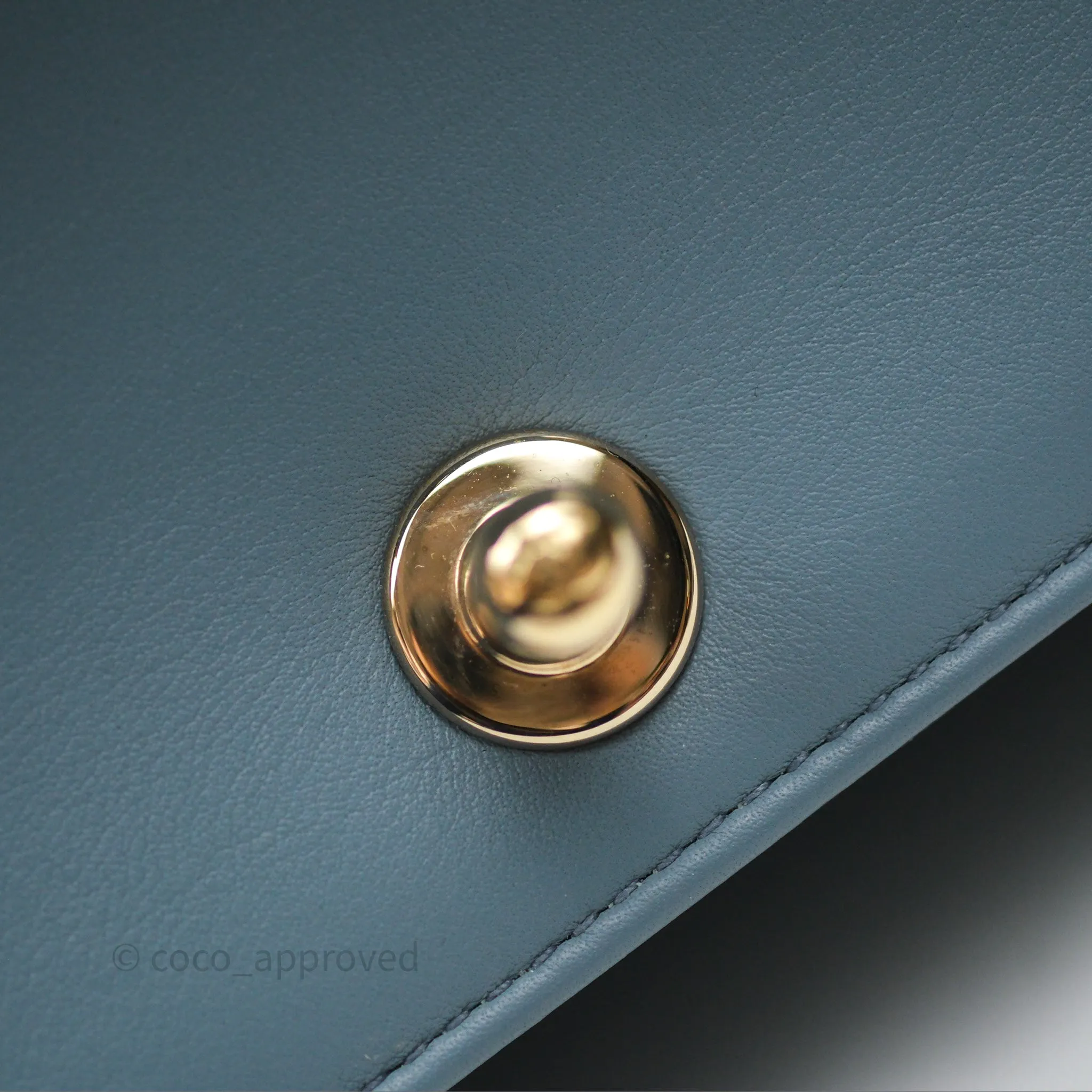 Chanel Small Quilted Boy Dusty Blue Lambskin Gold Hardware