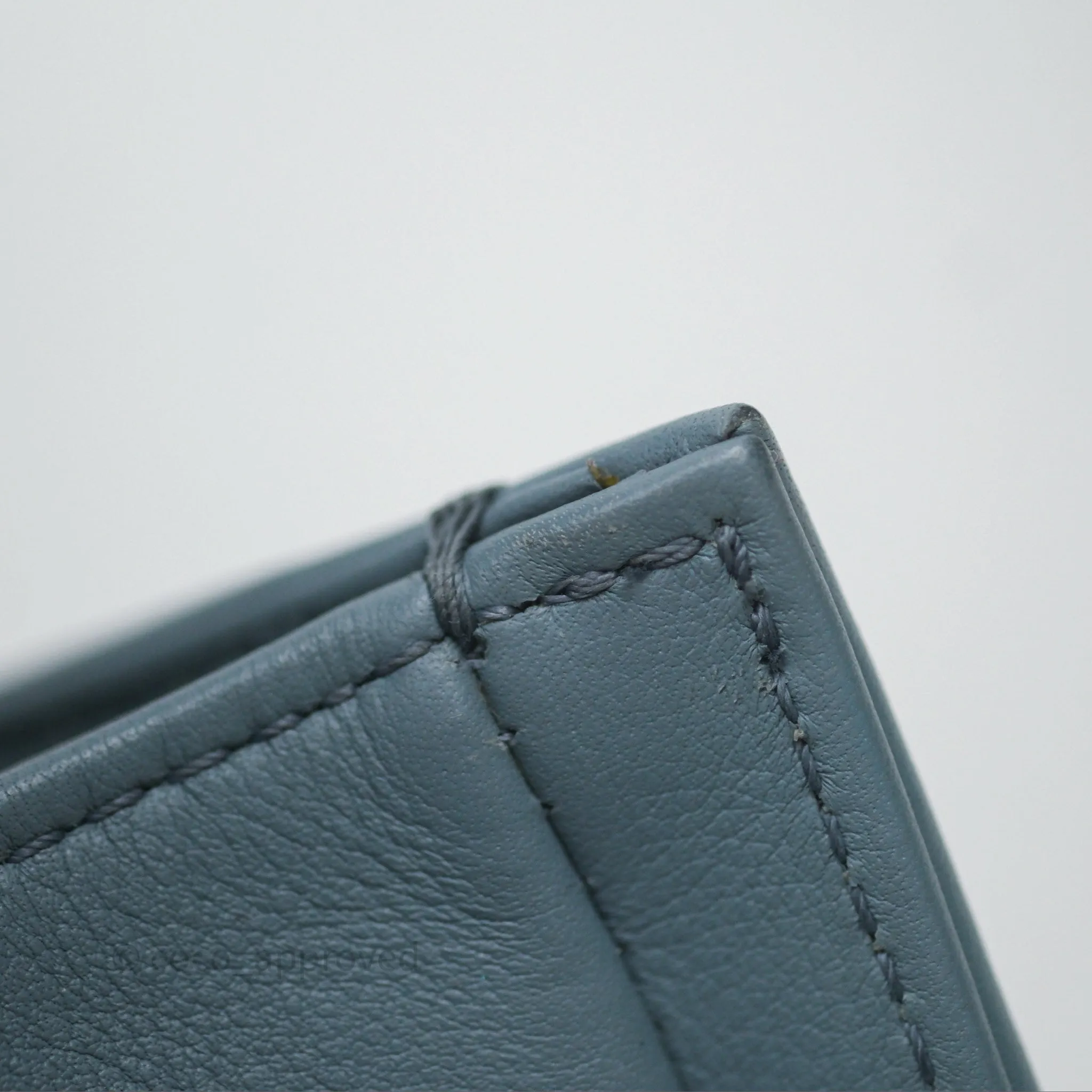 Chanel Small Quilted Boy Dusty Blue Lambskin Gold Hardware
