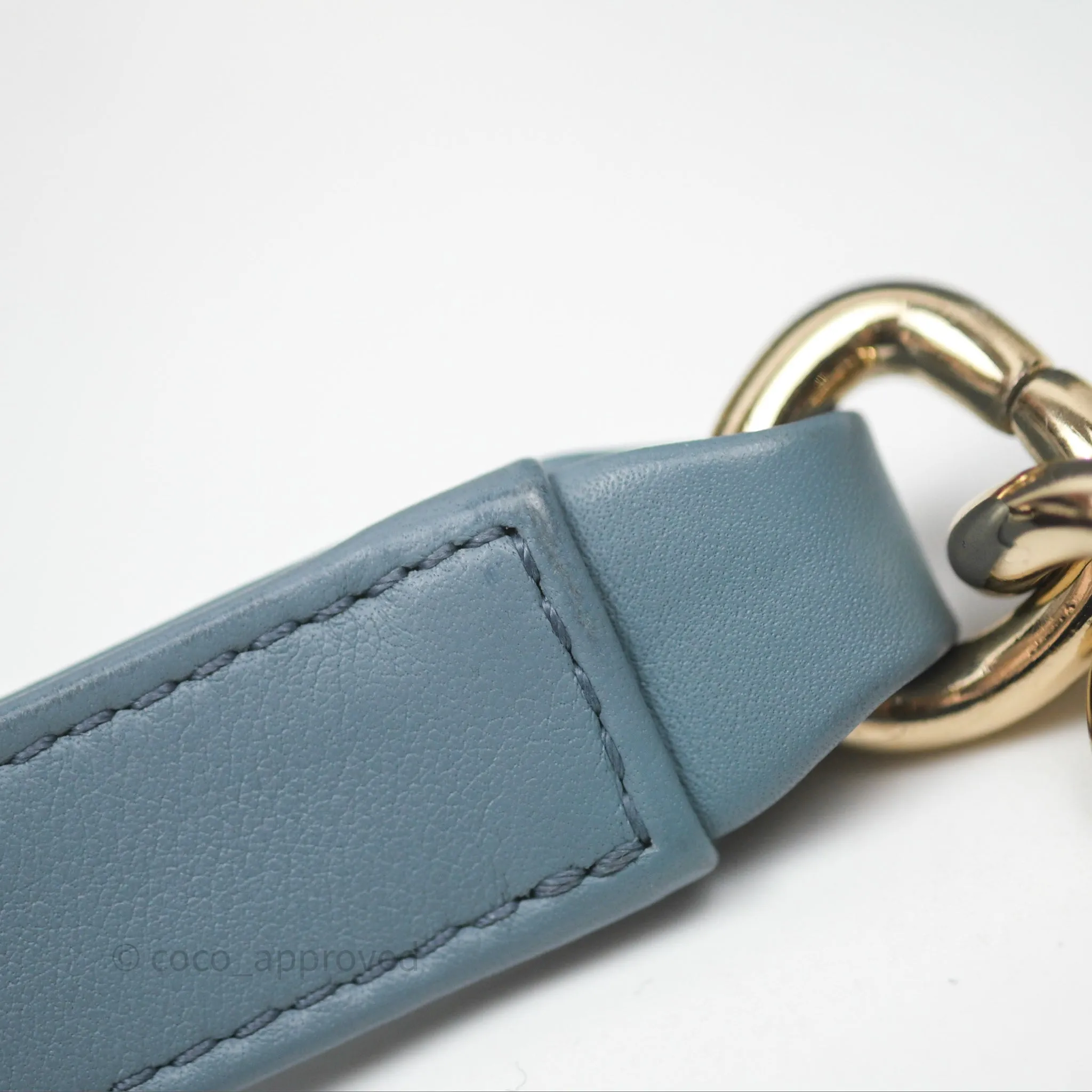 Chanel Small Quilted Boy Dusty Blue Lambskin Gold Hardware