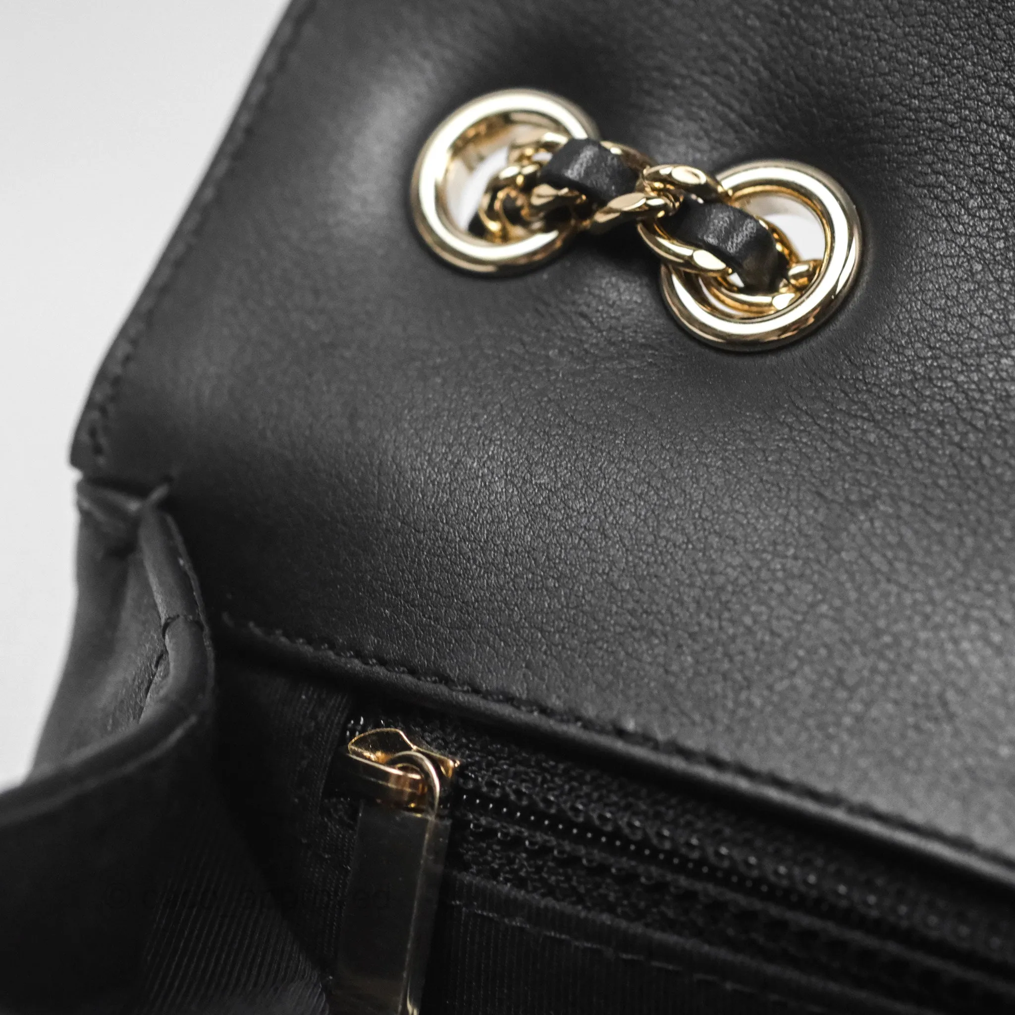 Chanel Small Statement Chevron Flap Bag Black Gold Hardware