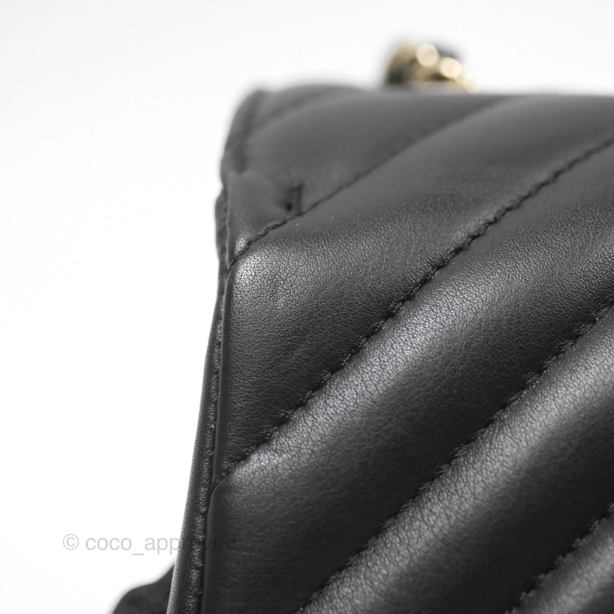 Chanel Small Statement Chevron Flap Bag Black Gold Hardware