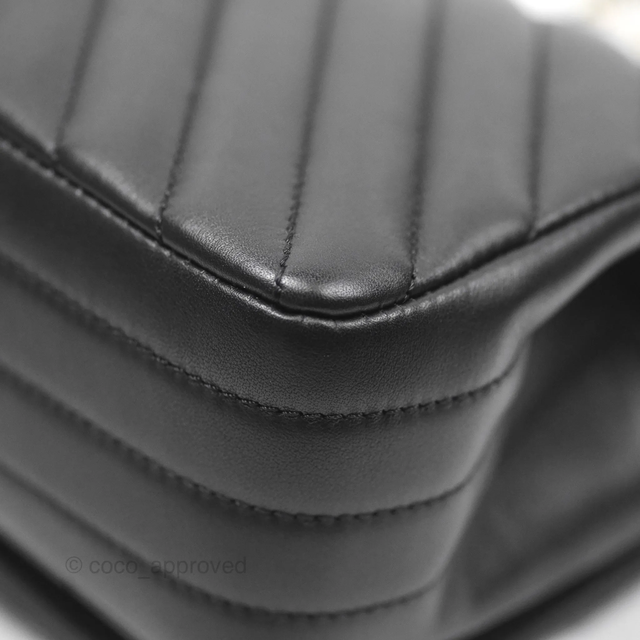 Chanel Small Statement Chevron Flap Bag Black Gold Hardware