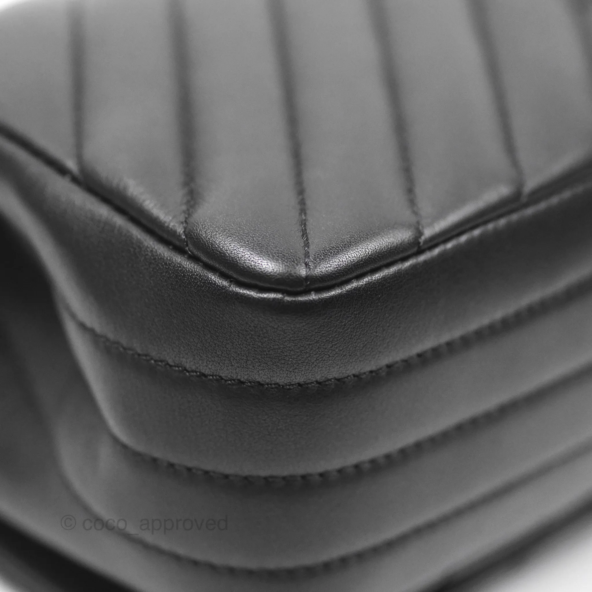 Chanel Small Statement Chevron Flap Bag Black Gold Hardware