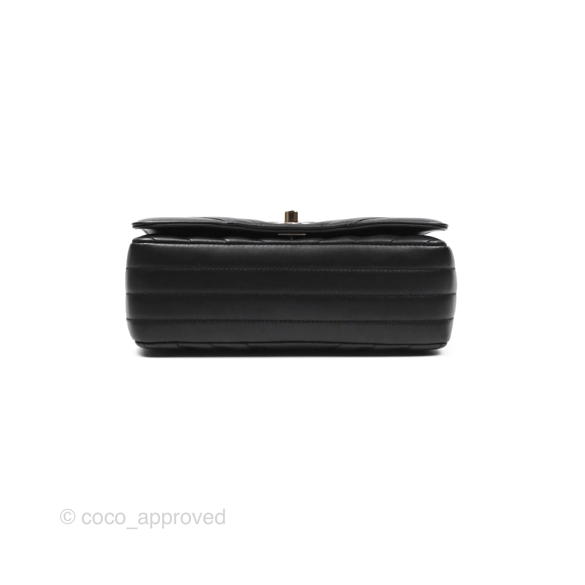Chanel Small Statement Chevron Flap Bag Black Gold Hardware