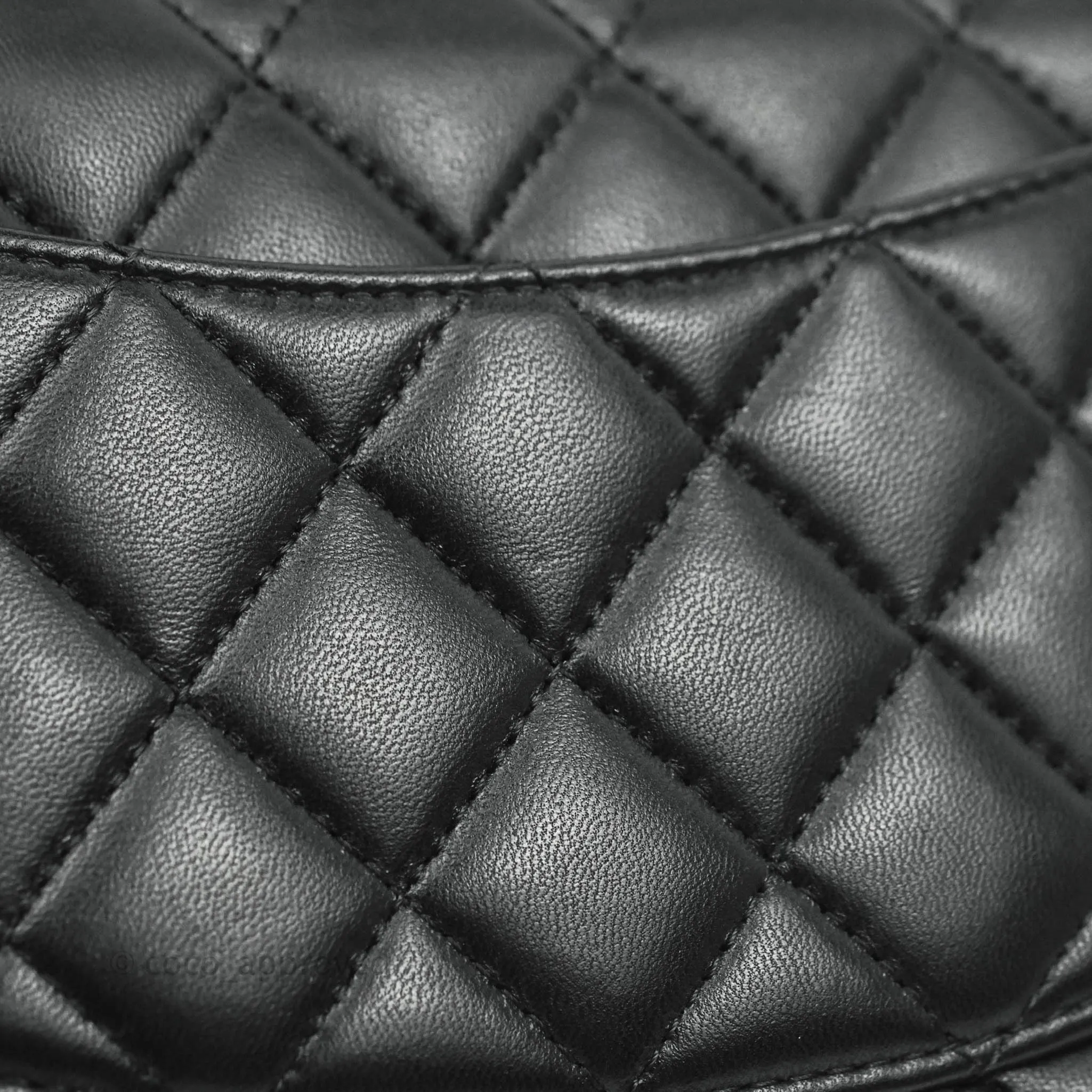 Chanel Top Handle Mini Rectangular Flap Bag Black Lambskin Aged Gold Hardware