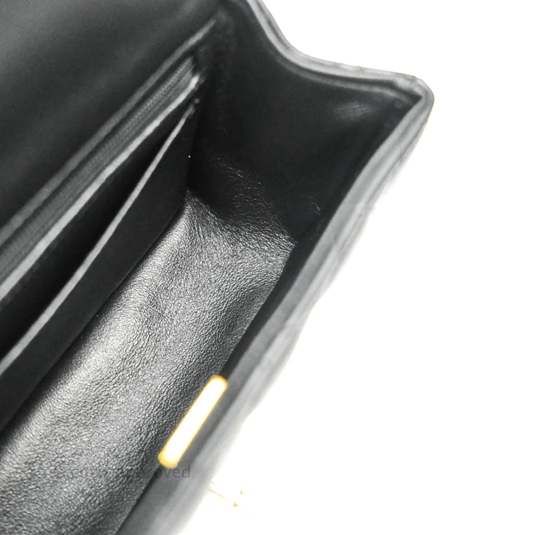 Chanel Top Handle Mini Rectangular Flap Bag Black Lambskin Gold Hardware