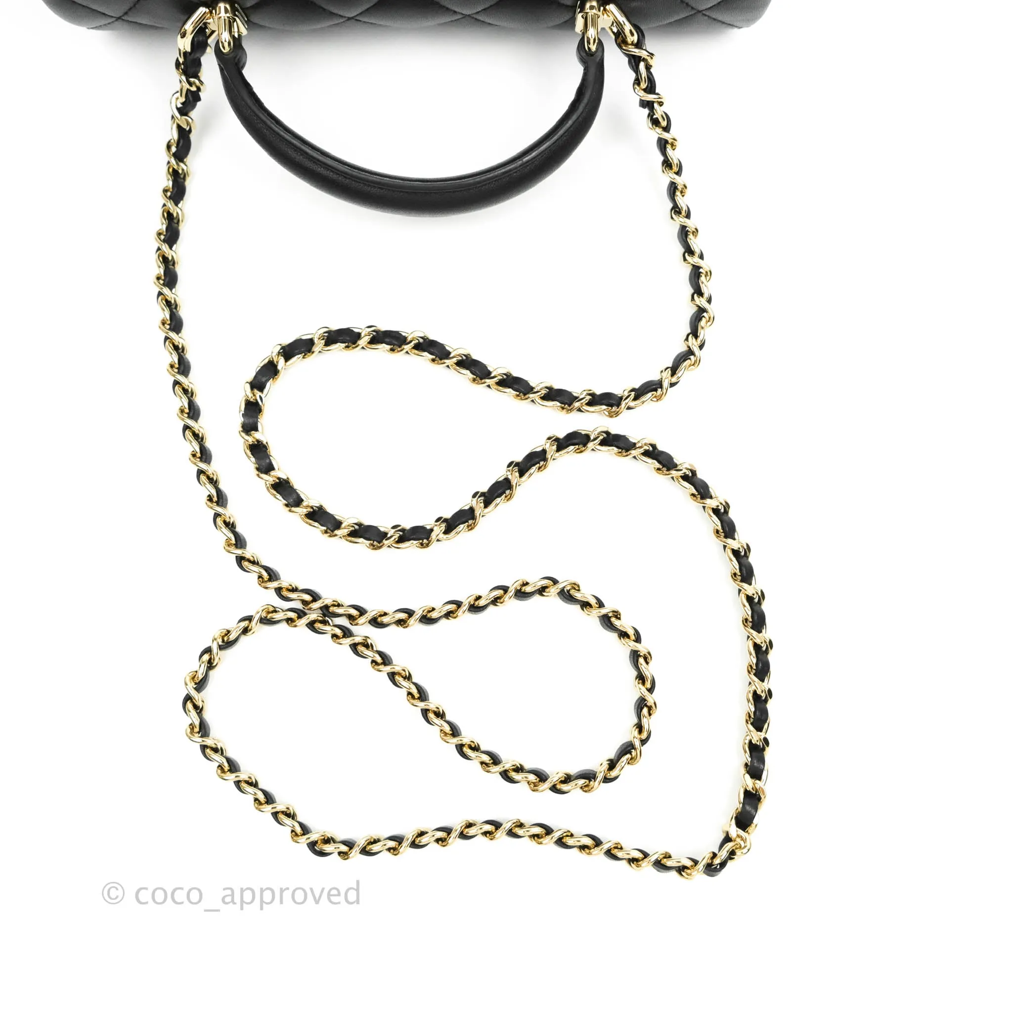Chanel Top Handle Mini Rectangular Flap Bag Black Lambskin Gold Hardware