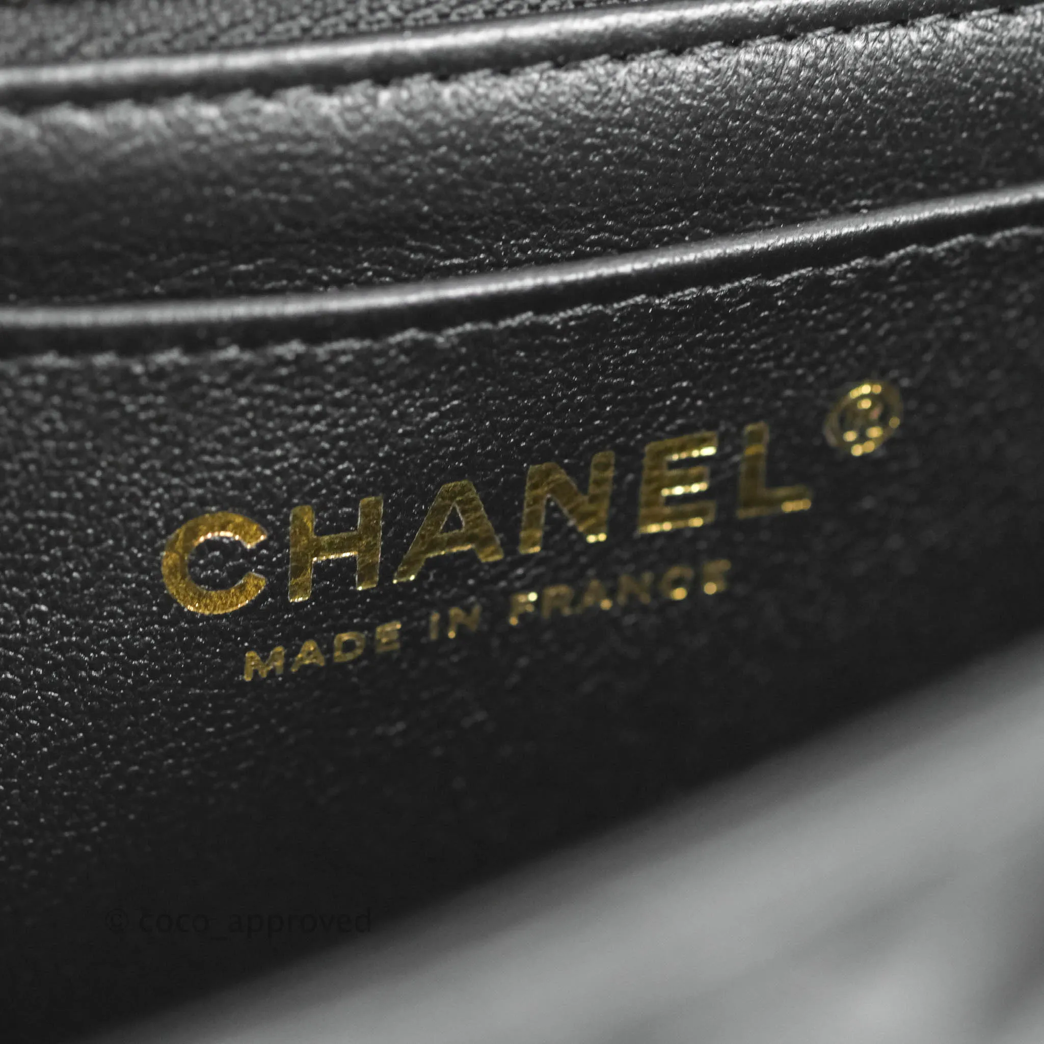 Chanel Top Handle Mini Rectangular Flap Bag Black Lambskin Gold Hardware