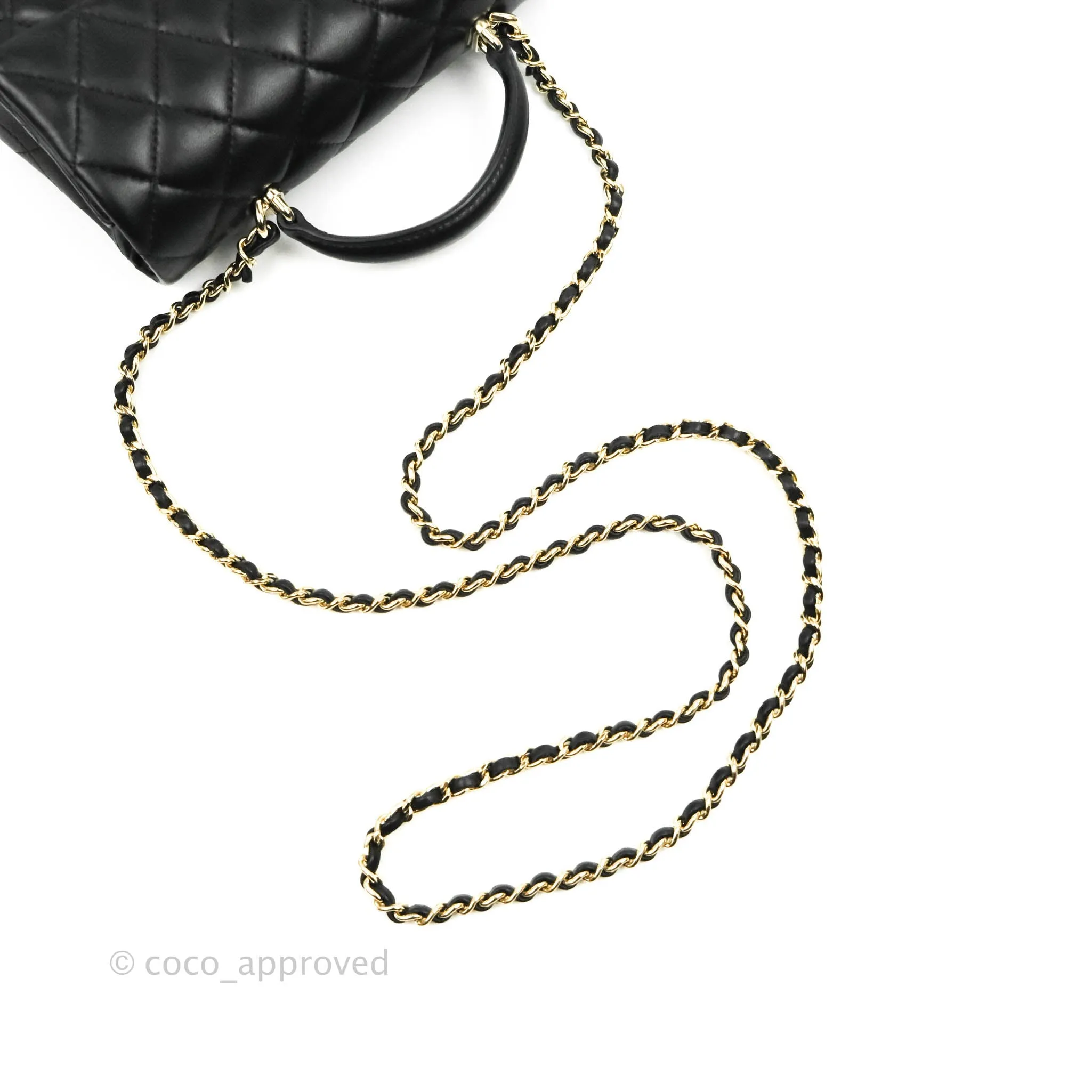 Chanel Top Handle Mini Rectangular Flap Bag Black Lambskin Gold Hardware