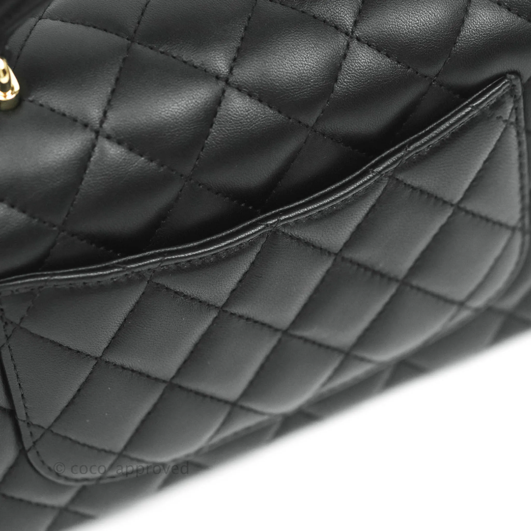 Chanel Top Handle Mini Rectangular Flap Bag Black Lambskin Gold Hardware