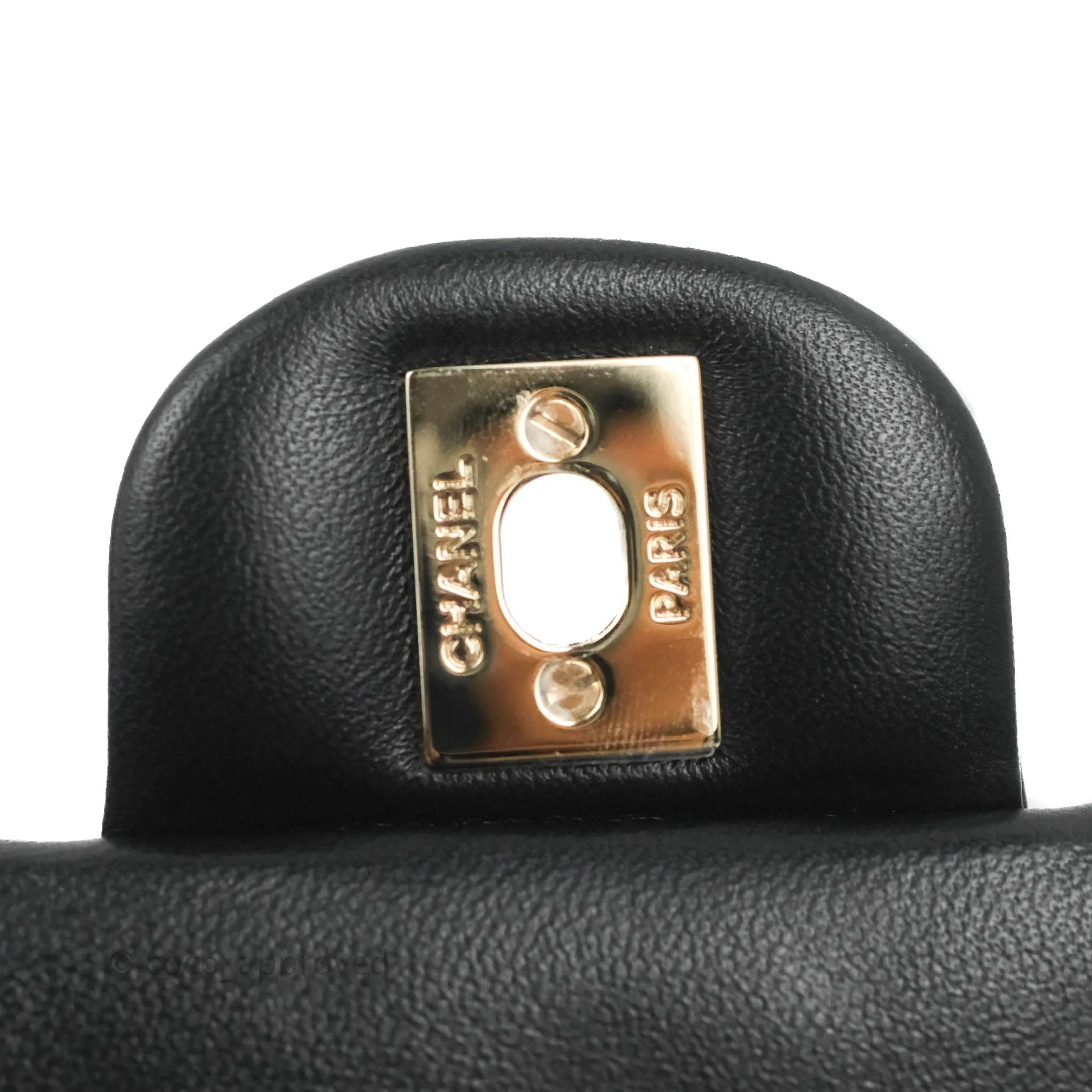 Chanel Top Handle Mini Rectangular Flap Bag Black Lambskin Gold Hardware
