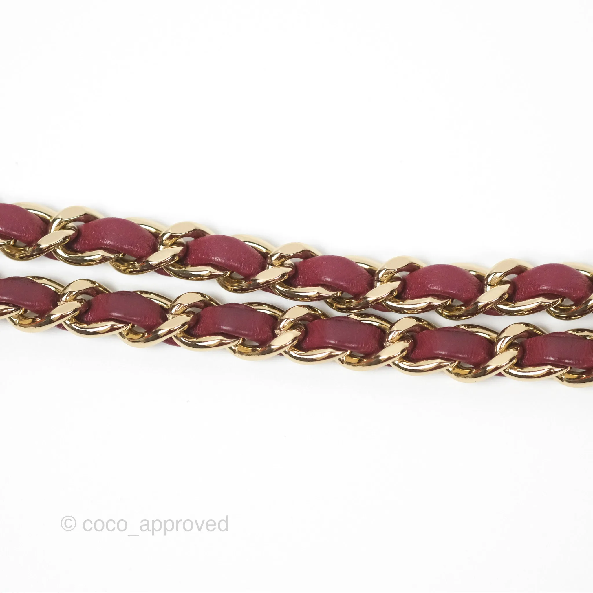 Chanel Top Handle Mini Rectangular Flap Bag Burgundy Red Lambskin Gold Hardware
