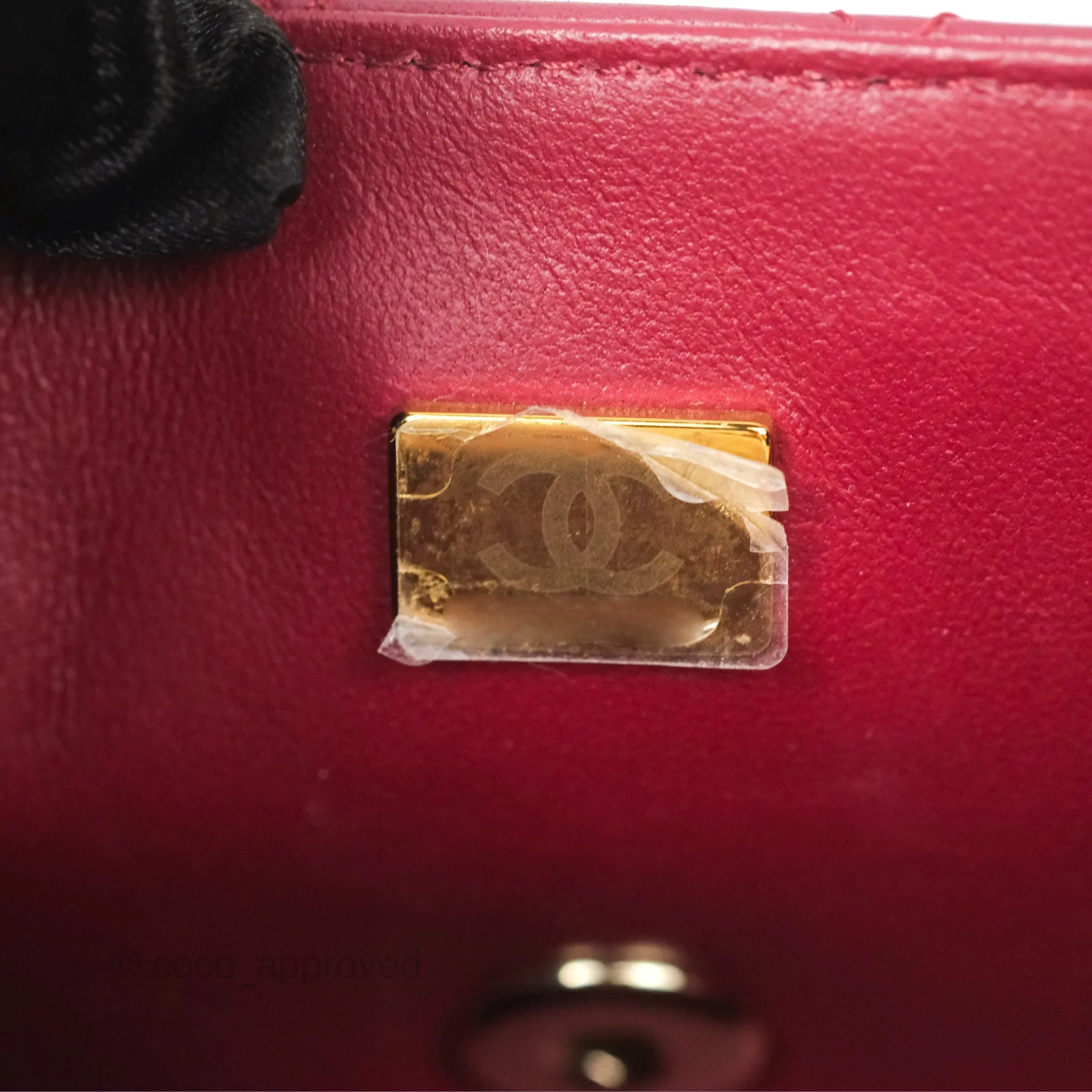 Chanel Top Handle Mini Rectangular Flap Bag Burgundy Red Lambskin Gold Hardware
