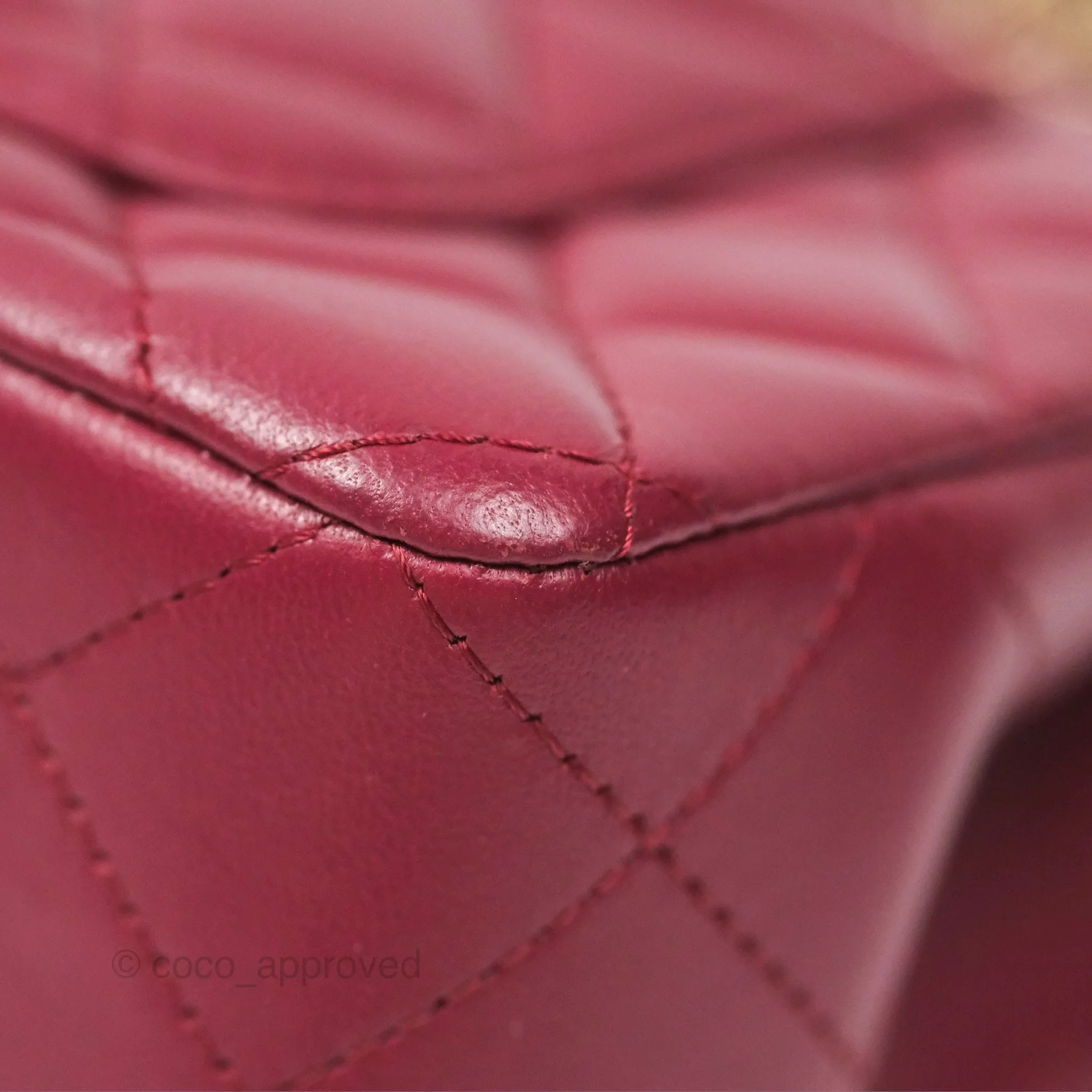 Chanel Top Handle Mini Rectangular Flap Bag Burgundy Red Lambskin Gold Hardware