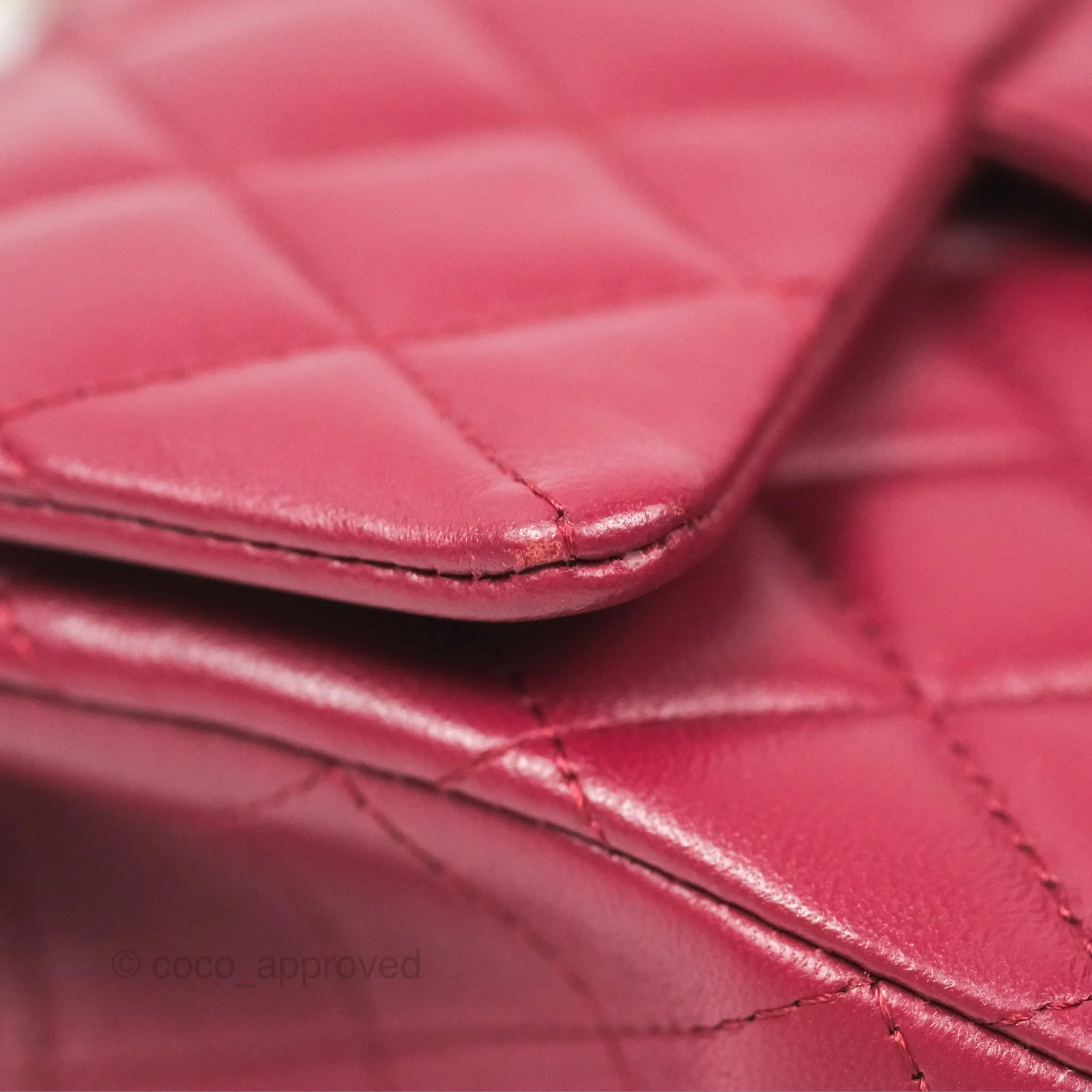 Chanel Top Handle Mini Rectangular Flap Bag Burgundy Red Lambskin Gold Hardware