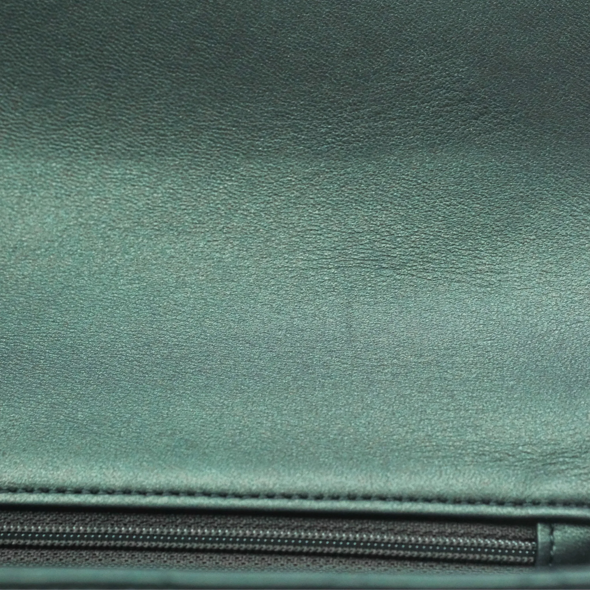 Chanel Top Handle Mini Rectangular Flap Bag Iridescent Dark Green Lambskin Gold Hardware