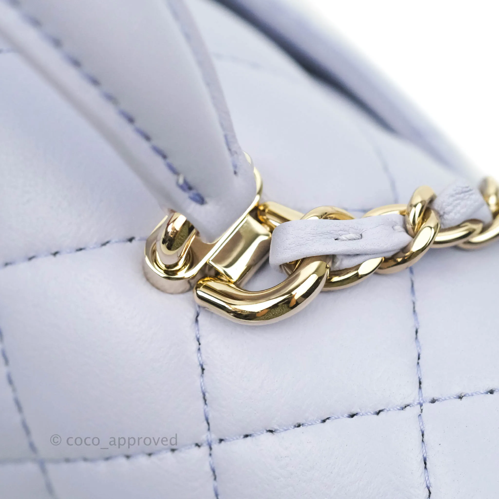 Chanel Top Handle Mini Rectangular Flap Bag Lilac Lambskin Gold Hardware