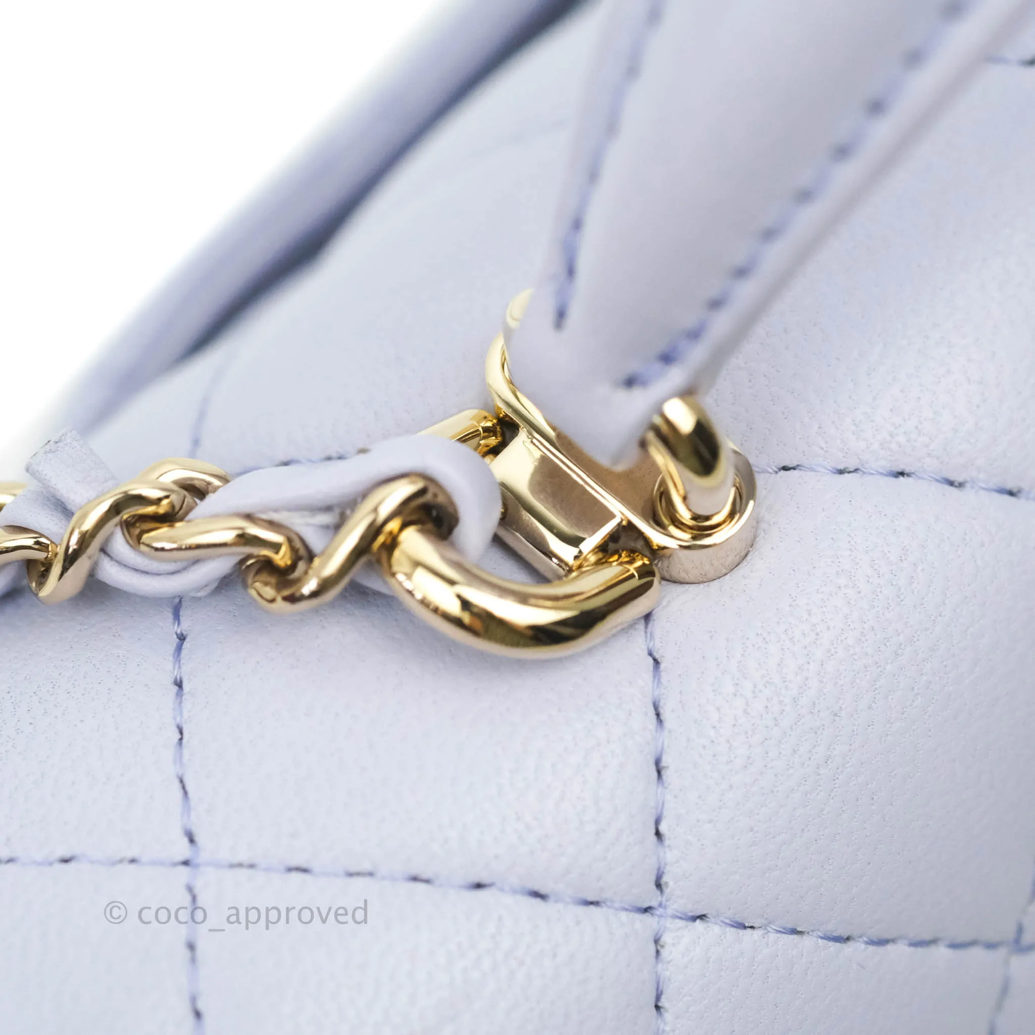 Chanel Top Handle Mini Rectangular Flap Bag Lilac Lambskin Gold Hardware