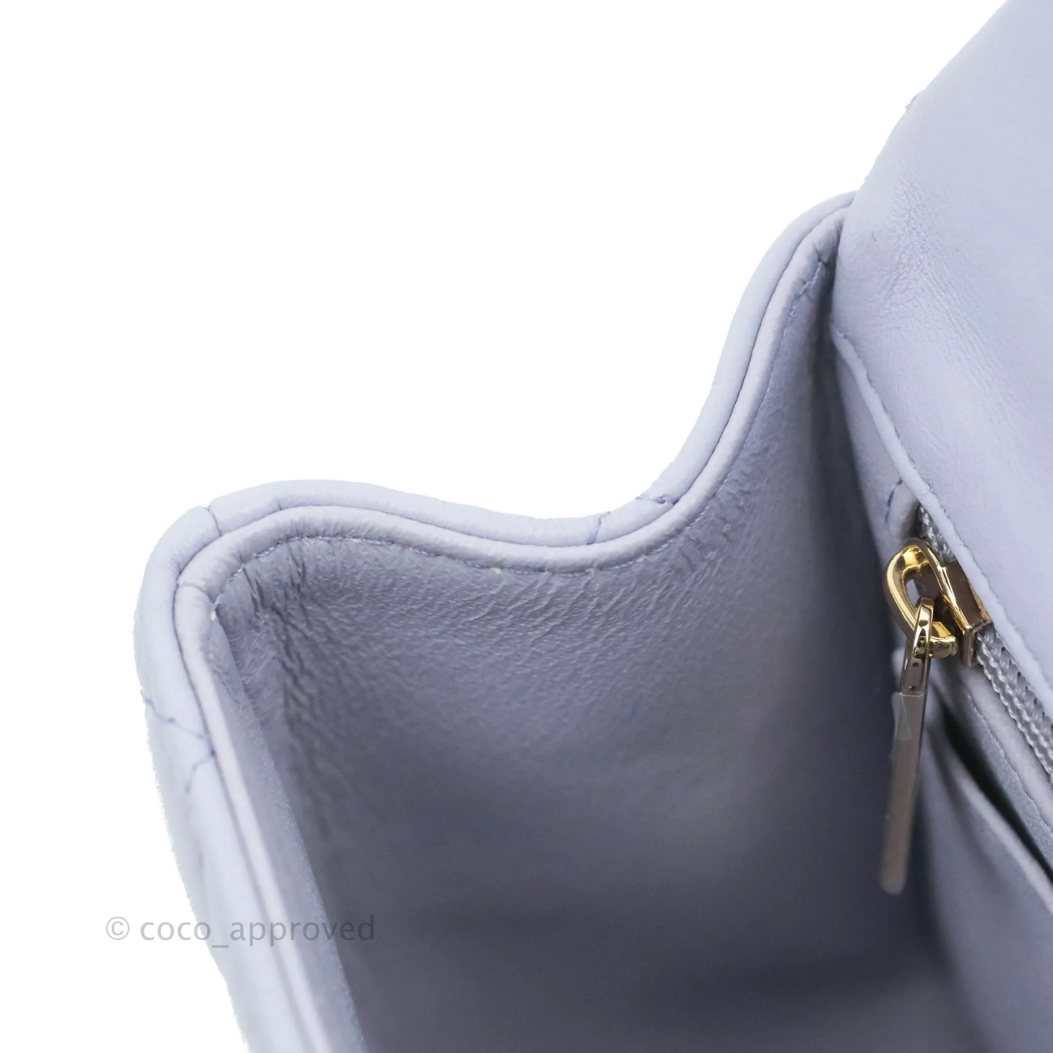 Chanel Top Handle Mini Rectangular Flap Bag Lilac Lambskin Gold Hardware