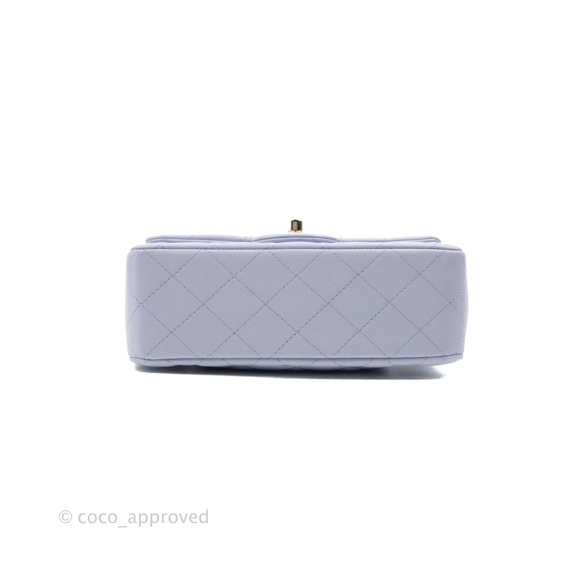Chanel Top Handle Mini Rectangular Flap Bag Lilac Lambskin Gold Hardware
