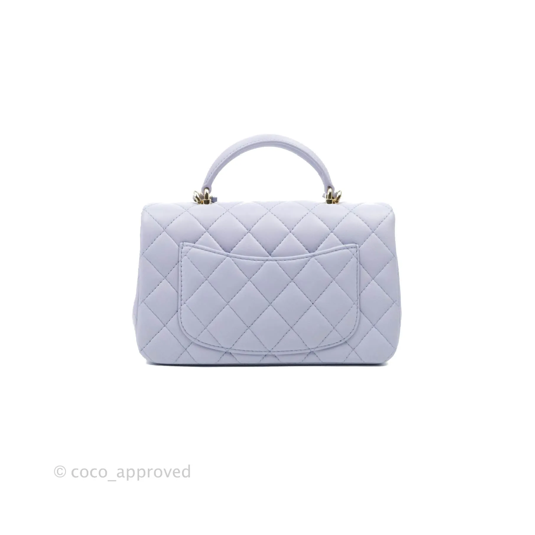 Chanel Top Handle Mini Rectangular Flap Bag Lilac Lambskin Gold Hardware