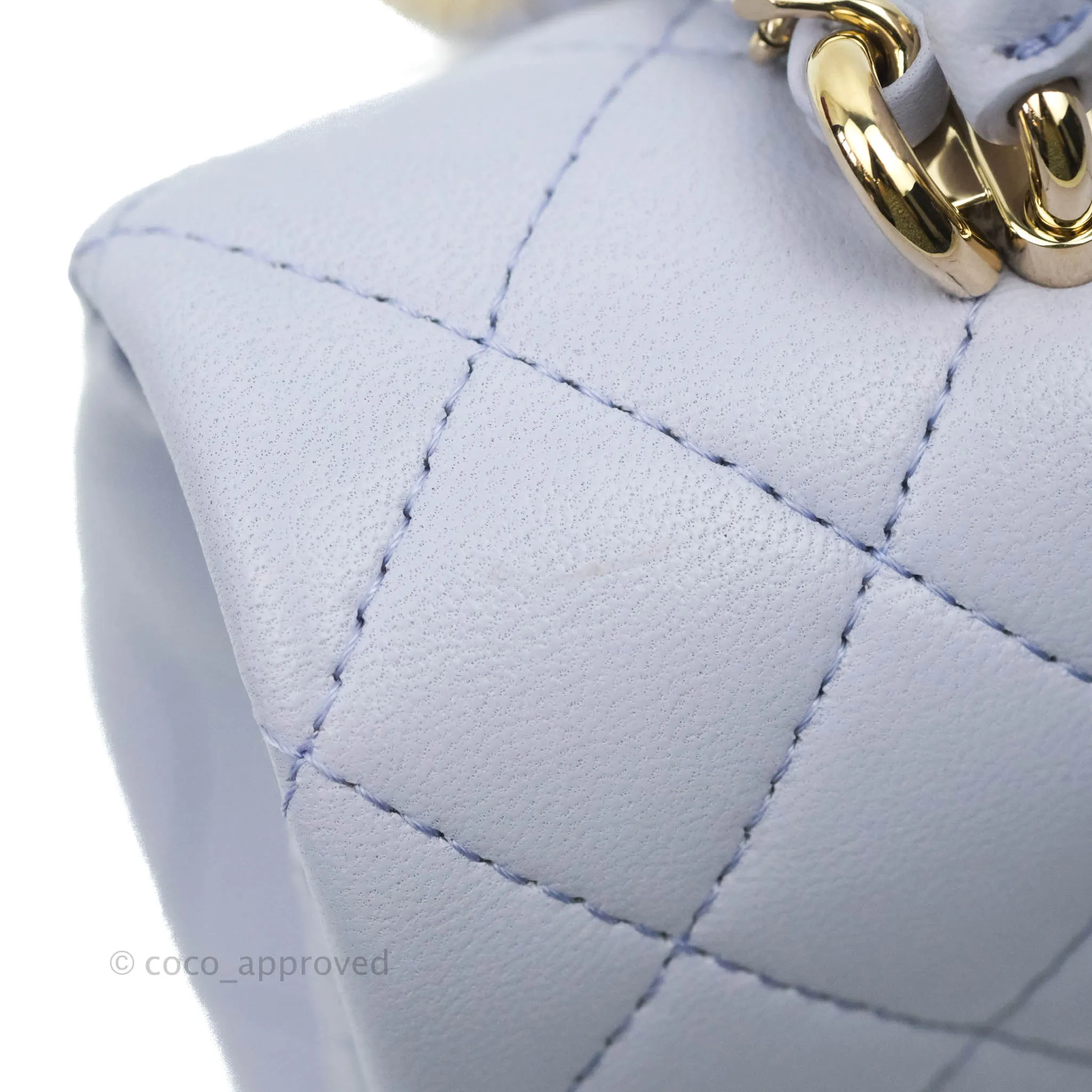 Chanel Top Handle Mini Rectangular Flap Bag Lilac Lambskin Gold Hardware