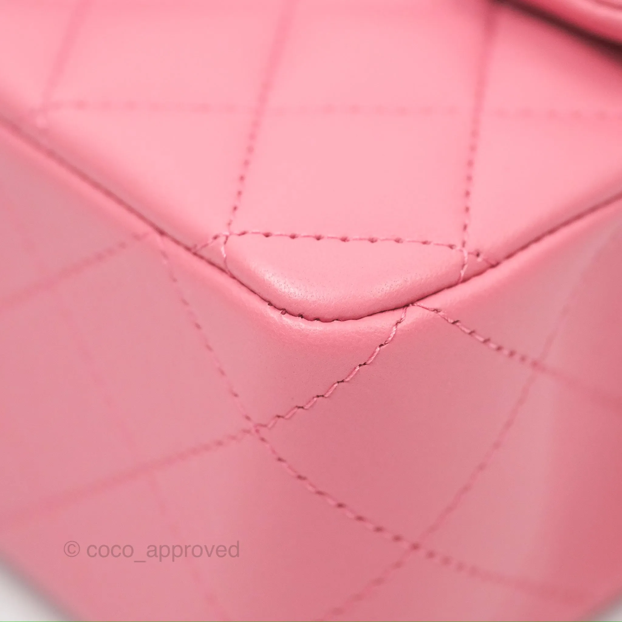 Chanel Top Handle Mini Rectangular Flap Bag Pink Lambskin Gold Hardware