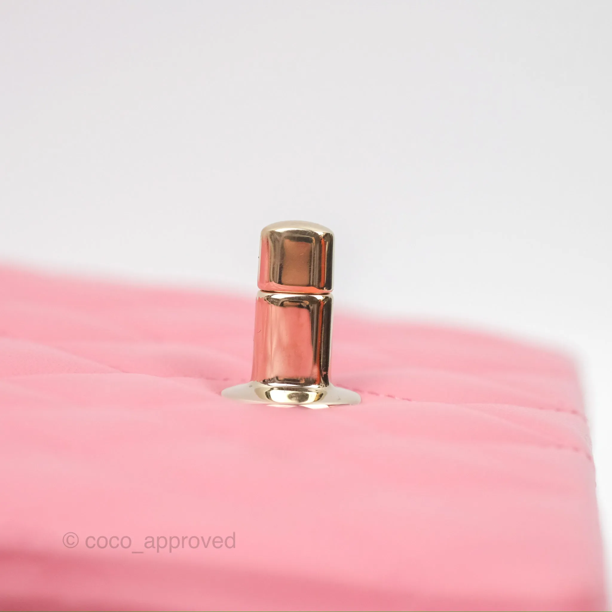 Chanel Top Handle Mini Rectangular Flap Bag Pink Lambskin Gold Hardware