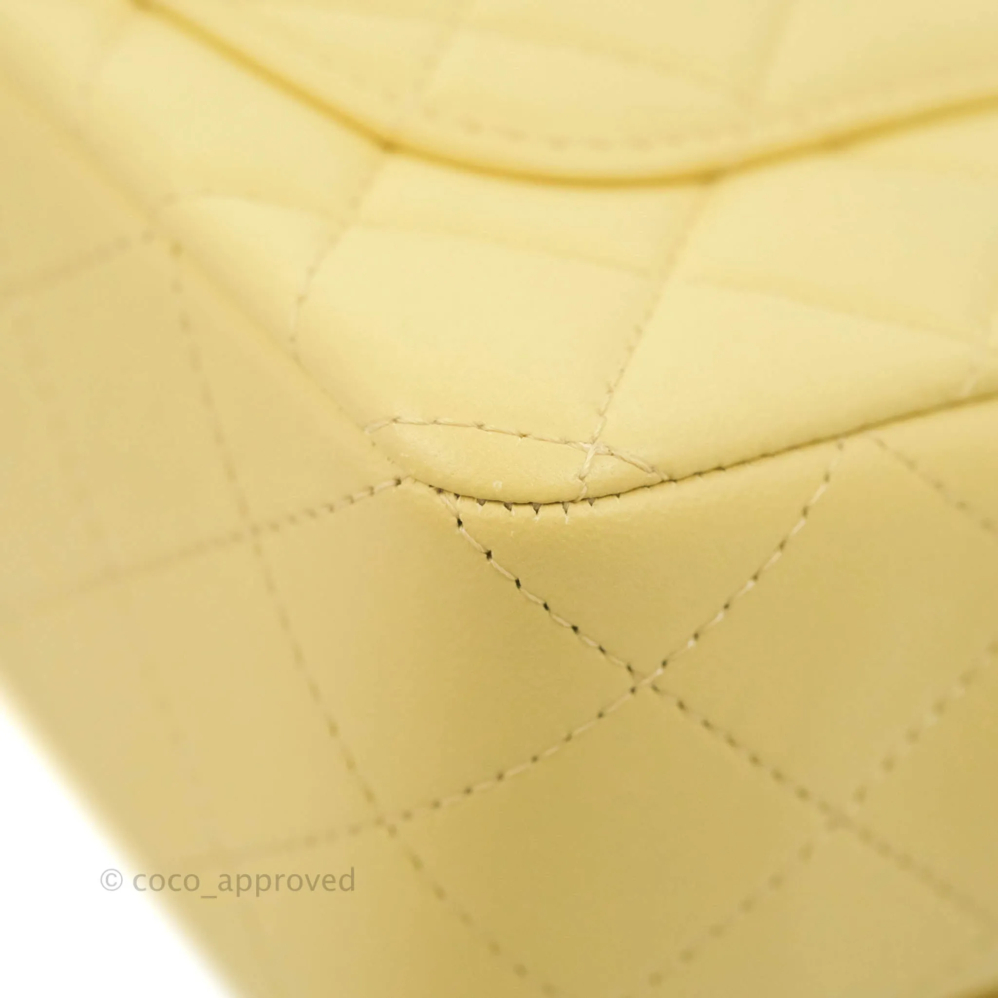 Chanel Top Handle Mini Rectangular Flap Bag Yellow Lambskin Gold Hardware