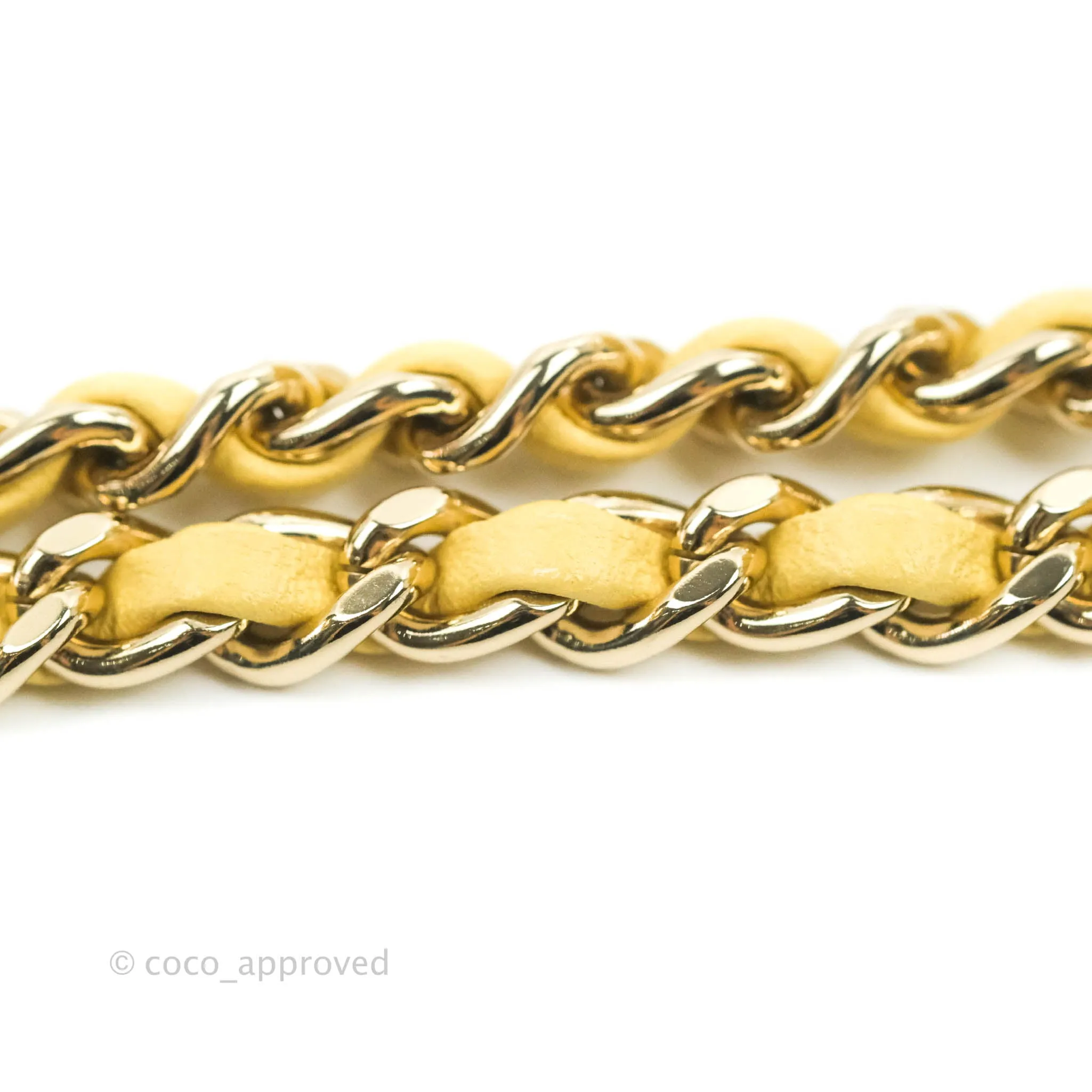 Chanel Top Handle Mini Rectangular Flap Bag Yellow Lambskin Gold Hardware