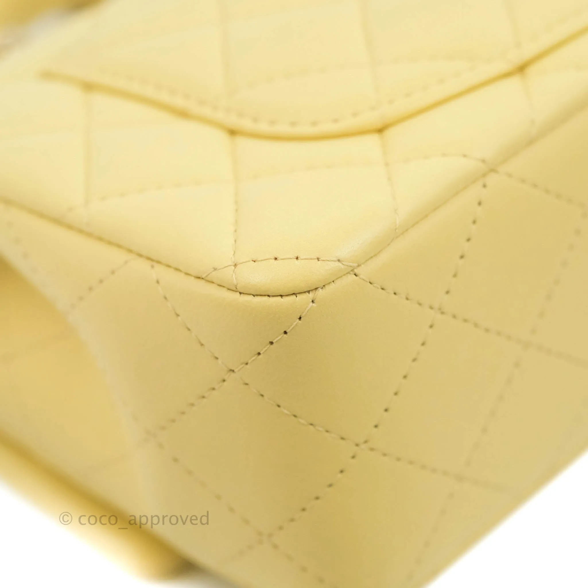 Chanel Top Handle Mini Rectangular Flap Bag Yellow Lambskin Gold Hardware