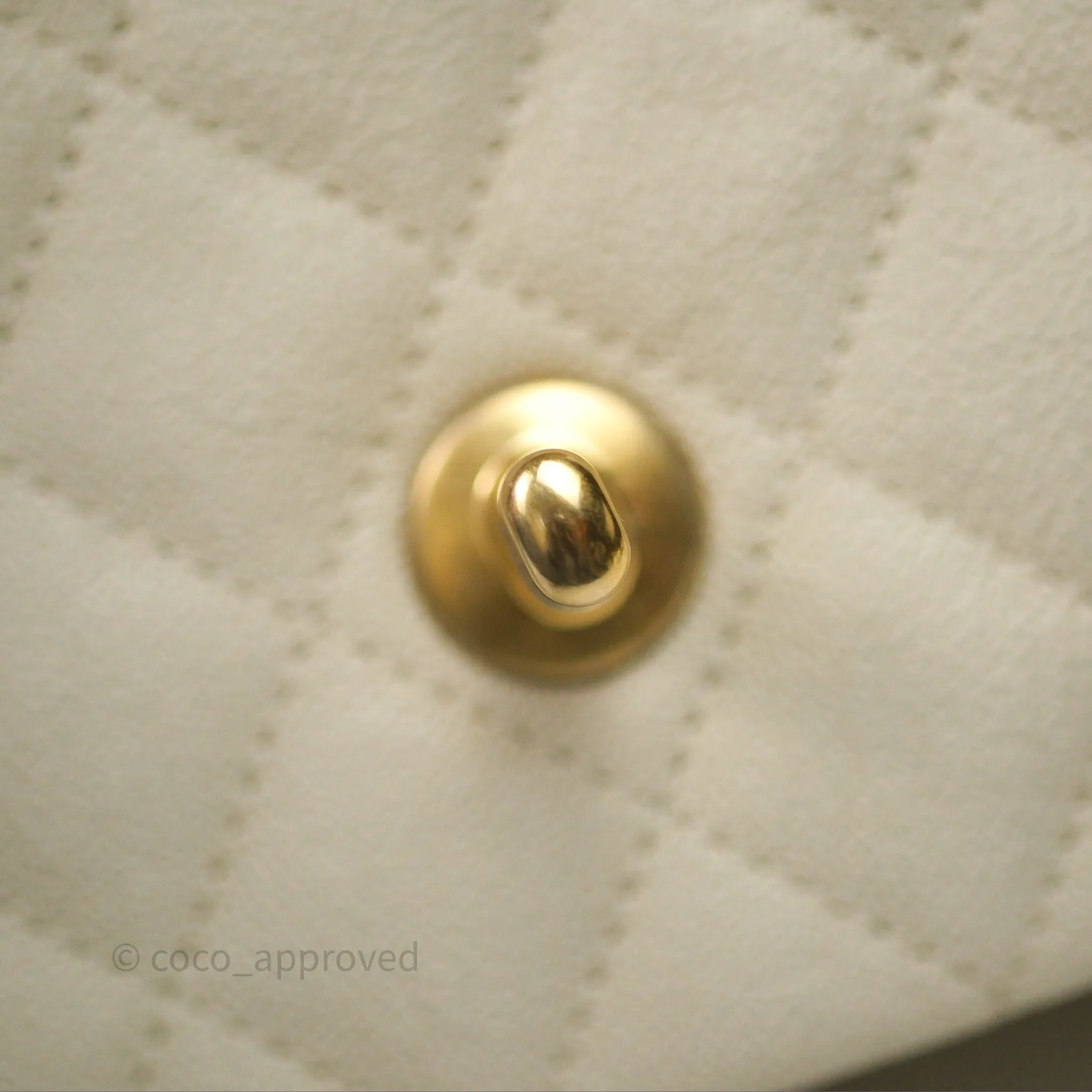 Chanel Top Handle Mini Rectangular Flap Ivory Caviar Aged Gold Hardware
