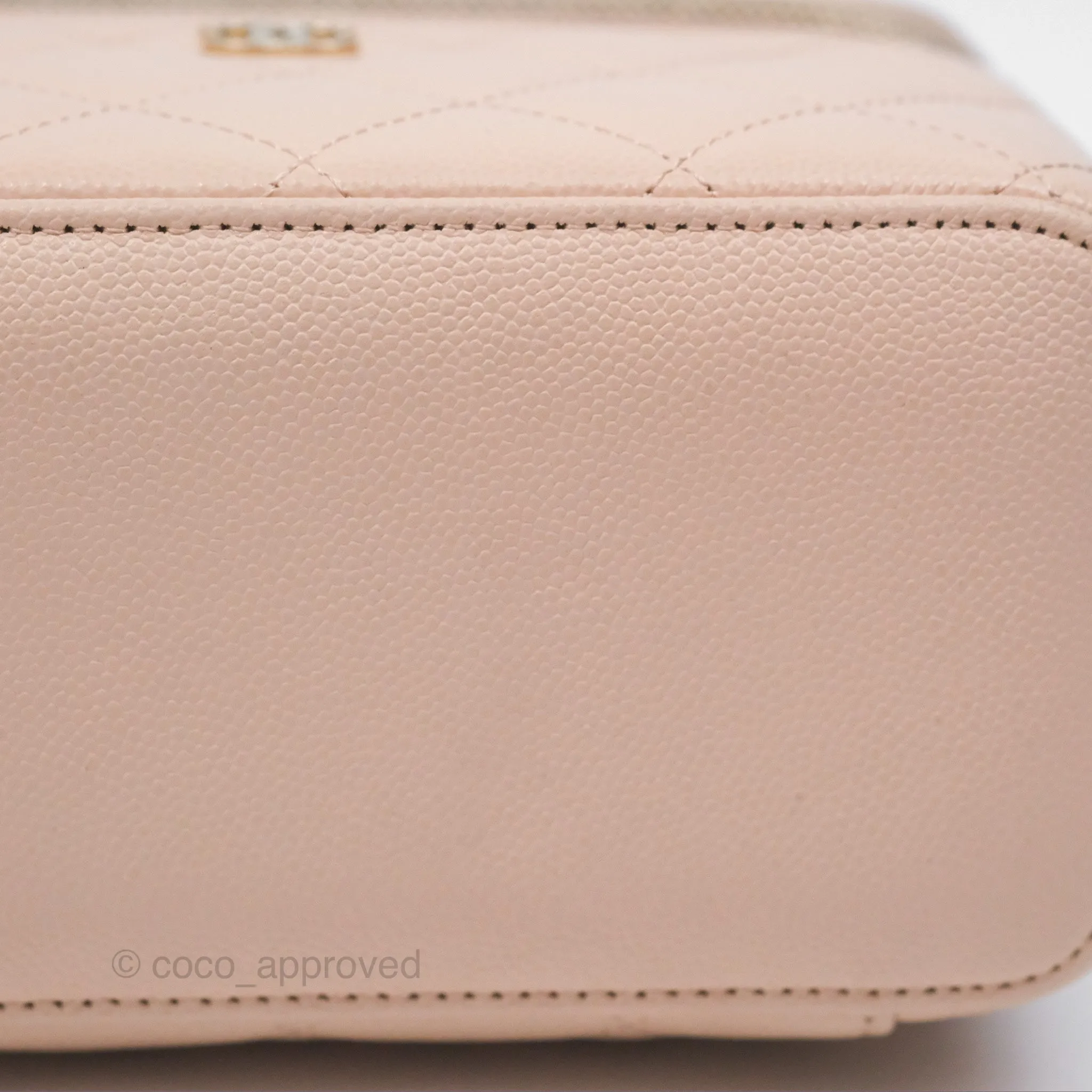 Chanel Vanity Rectangular With Chain Pink Caviar Gold Hardware
