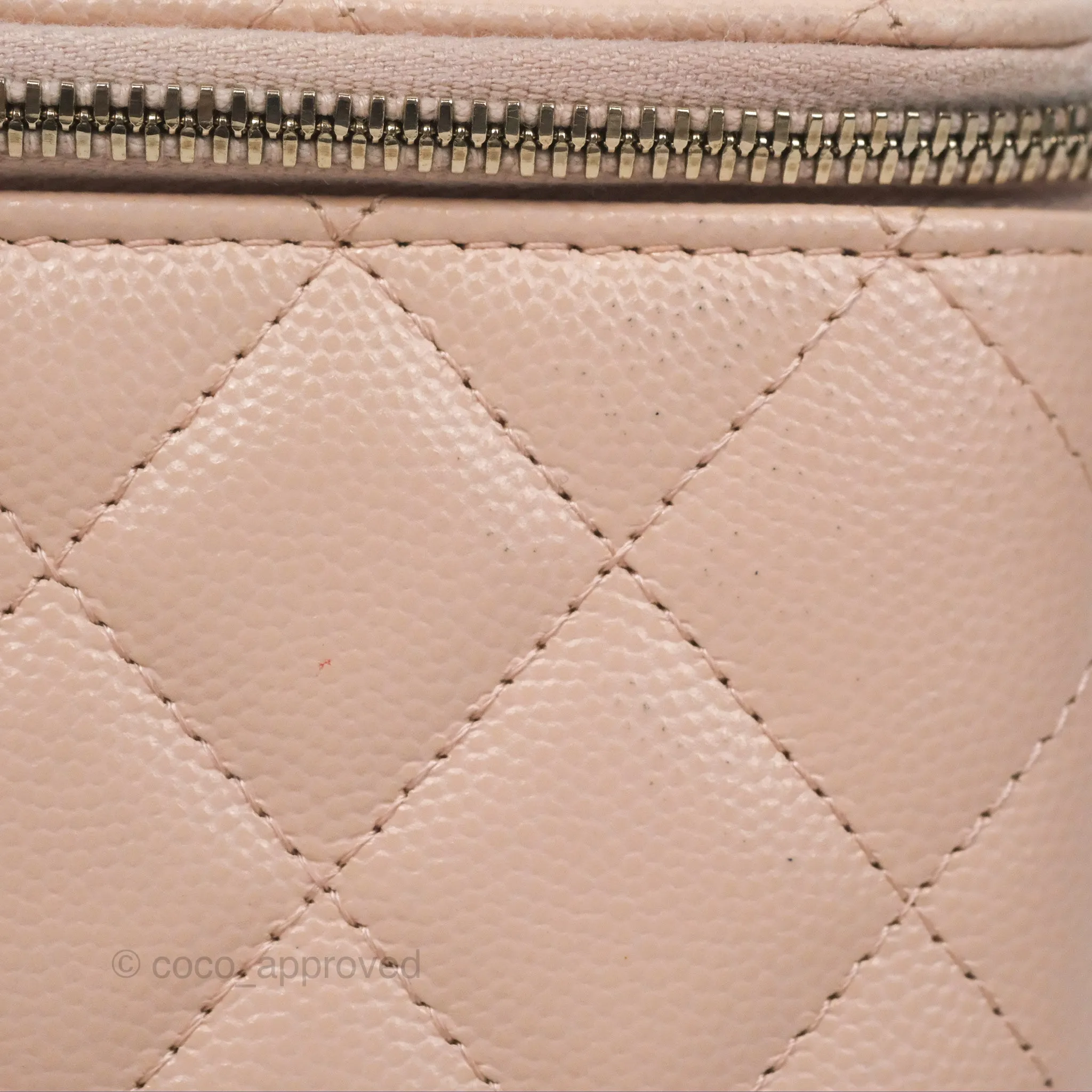 Chanel Vanity Rectangular With Chain Pink Caviar Gold Hardware