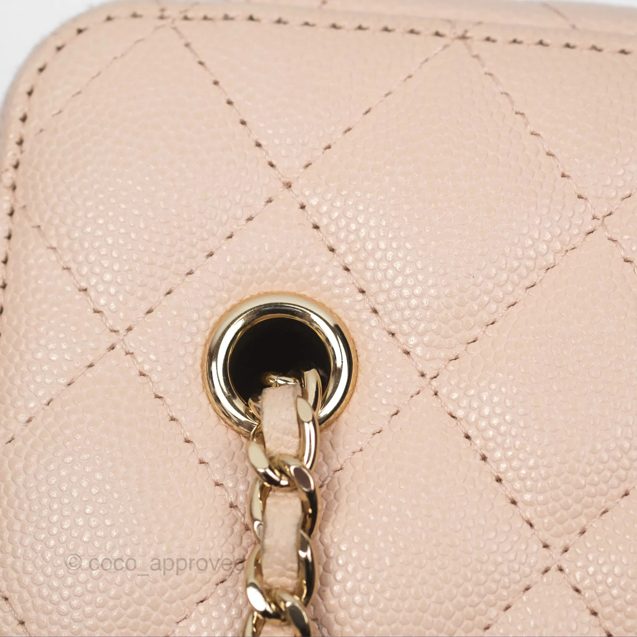 Chanel Vanity Rectangular With Chain Pink Caviar Gold Hardware