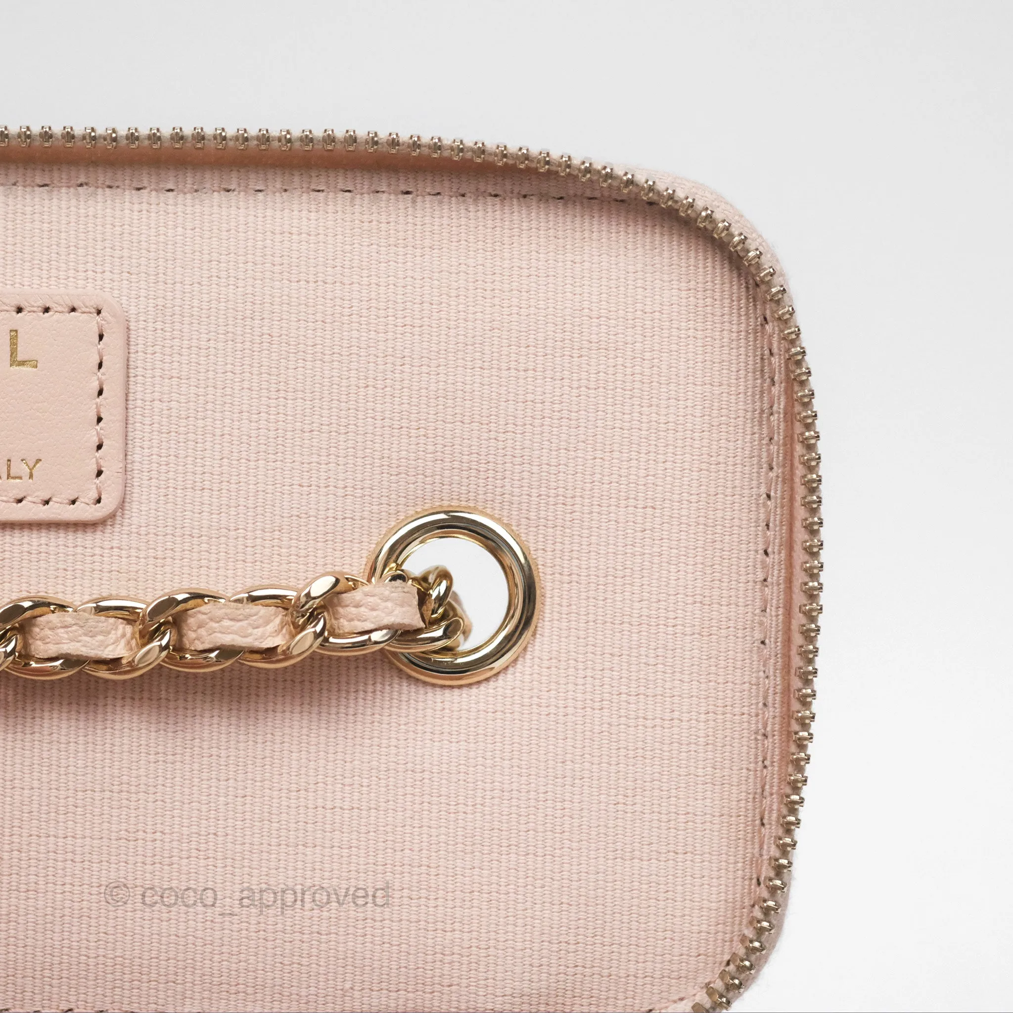 Chanel Vanity Rectangular With Chain Pink Caviar Gold Hardware