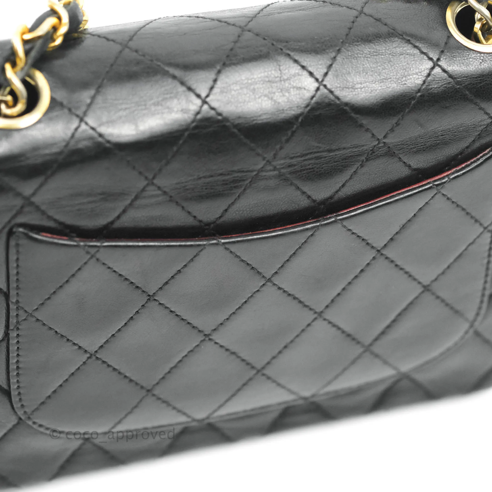 Chanel Vintage Mini Square Black Lambskin 24K Gold Hardware