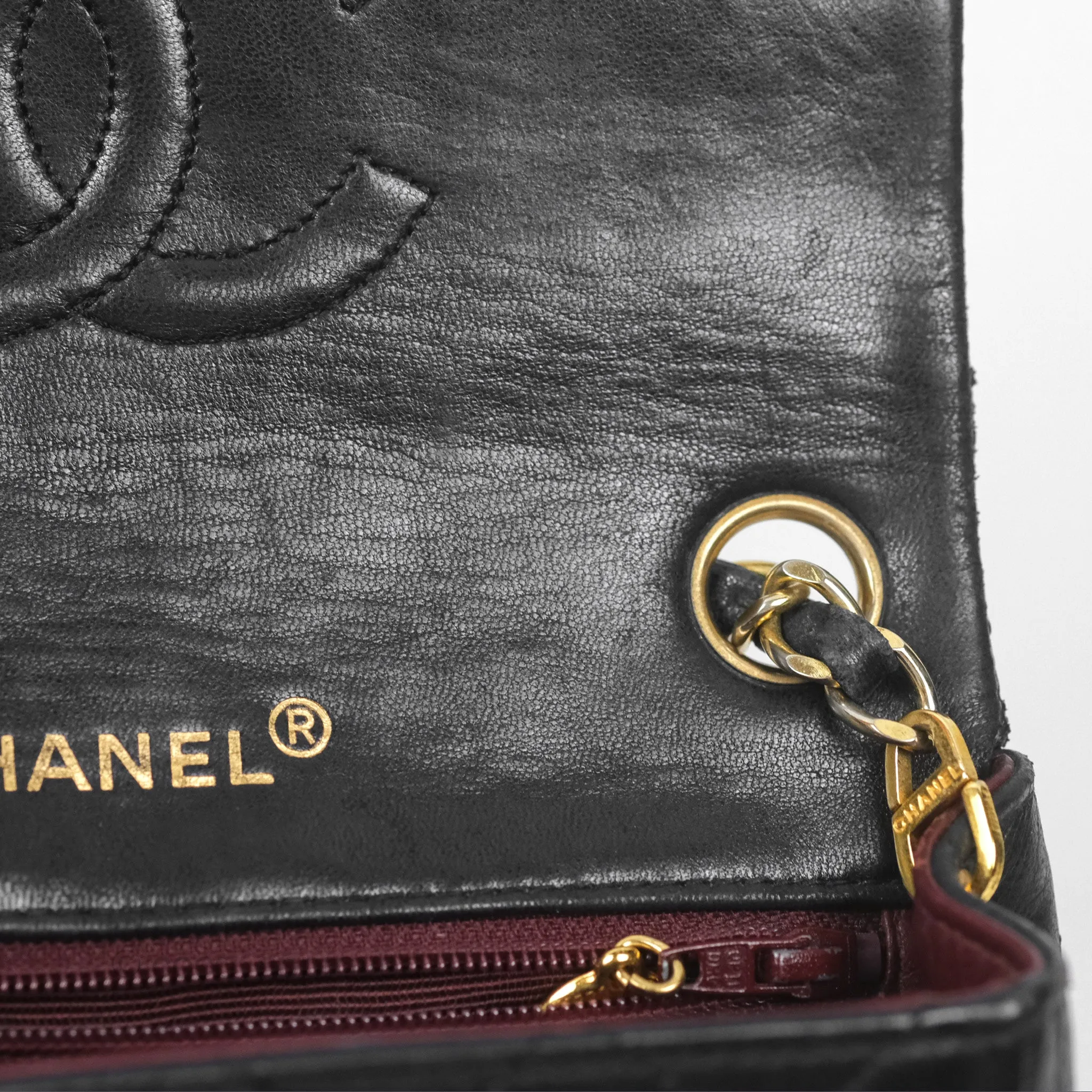 Chanel Vintage Mini Square Black Lambskin 24K Gold Hardware