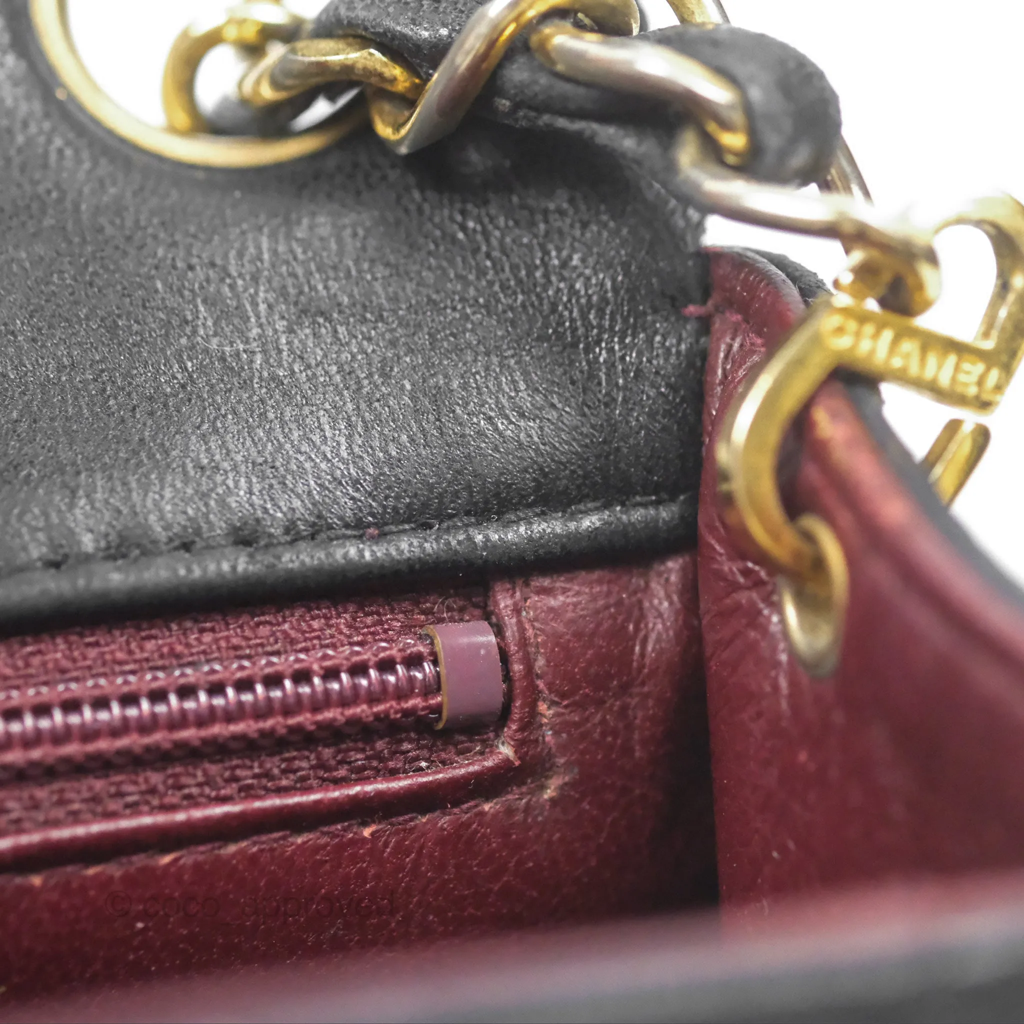 Chanel Vintage Mini Square Black Lambskin 24K Gold Hardware