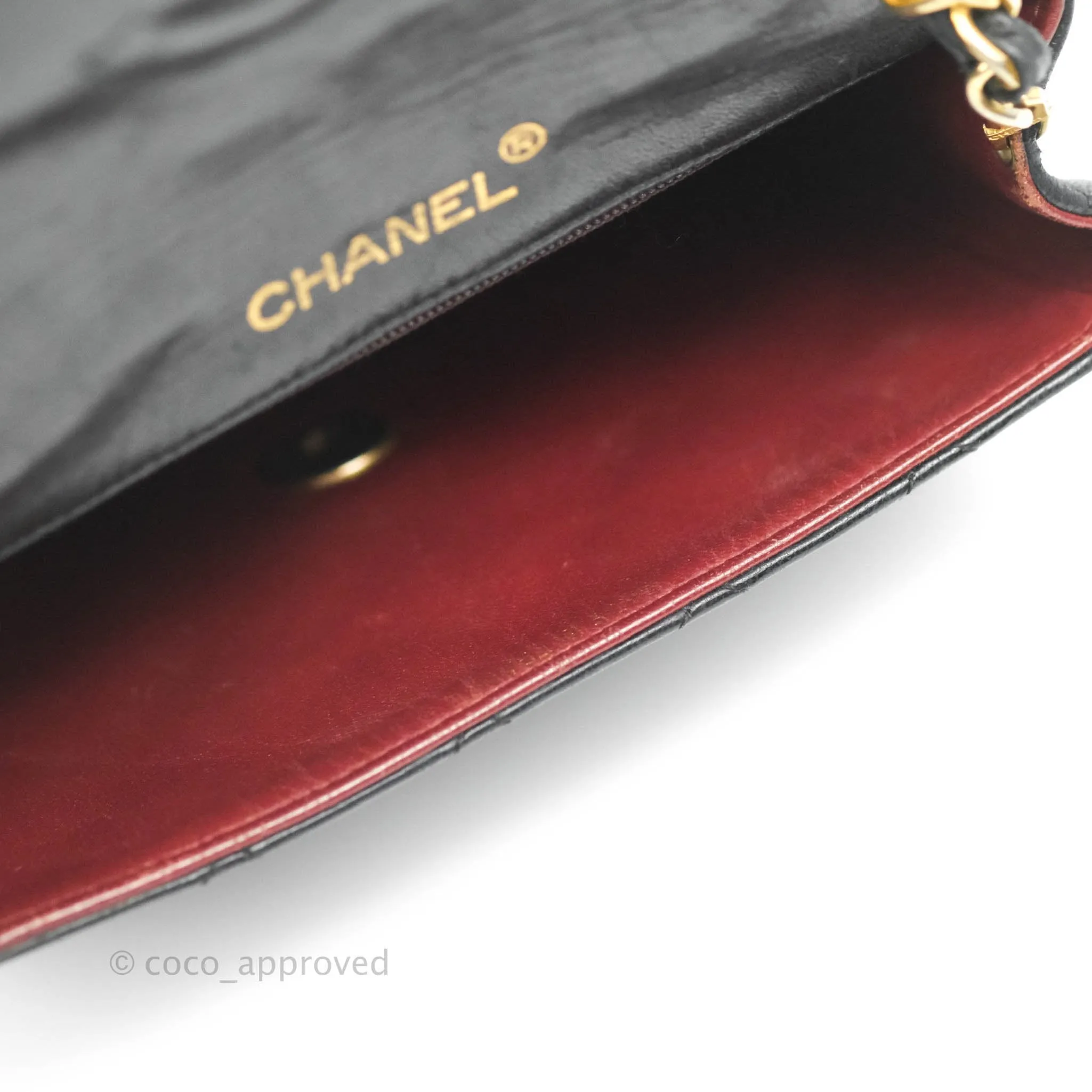 Chanel Vintage Mini Square Black Lambskin 24K Gold Hardware