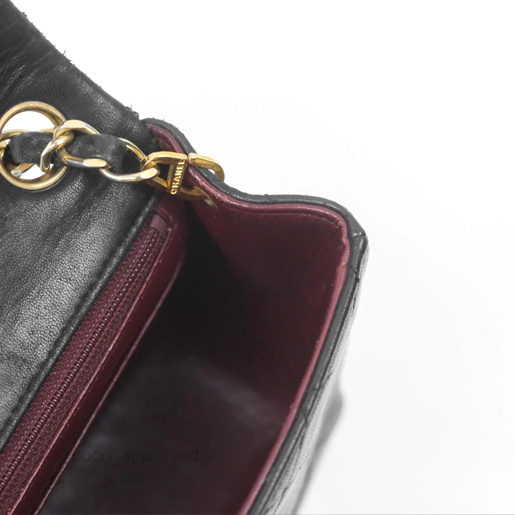 Chanel Vintage Mini Square Black Lambskin 24K Gold Hardware