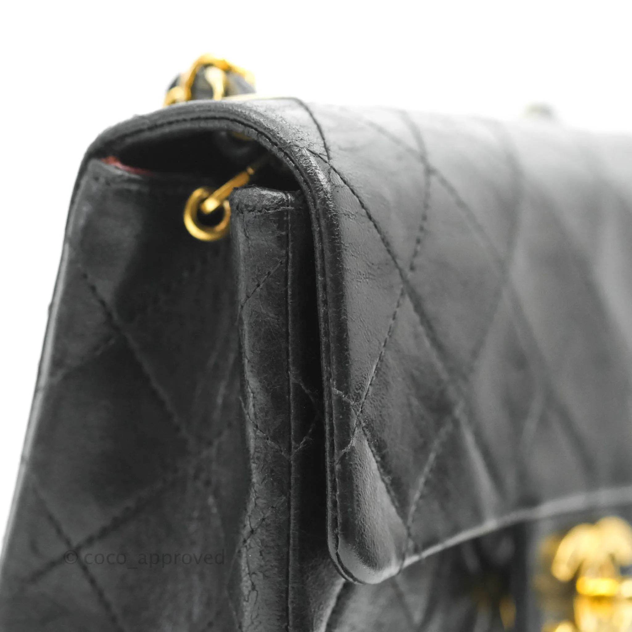Chanel Vintage Mini Square Black Lambskin 24K Gold Hardware