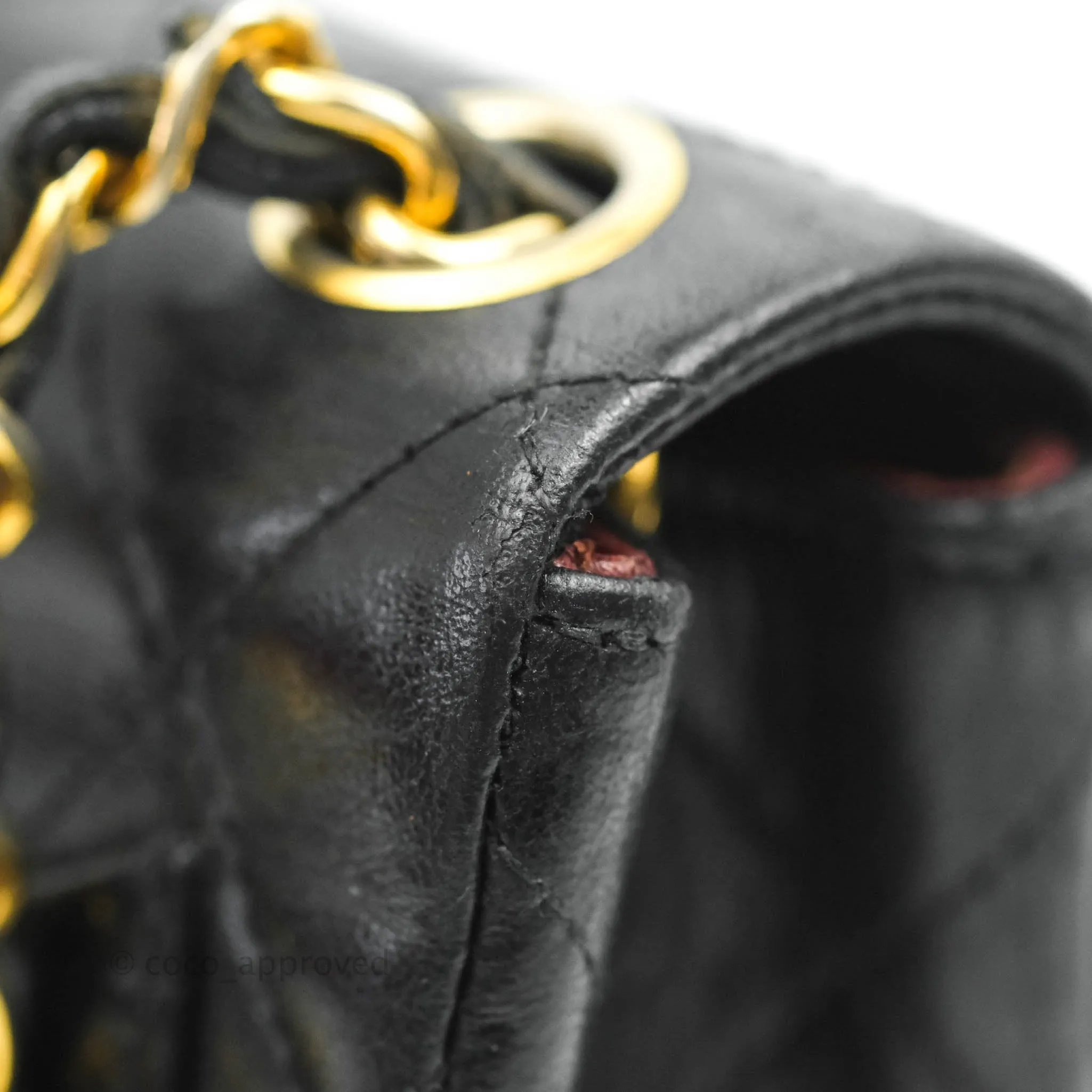 Chanel Vintage Mini Square Black Lambskin 24K Gold Hardware